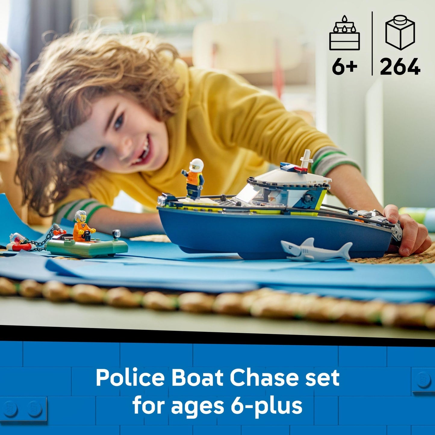 LEGO City Police Boat Chase (60456) – Water-Play Building Toy for Kids Ages 6+
