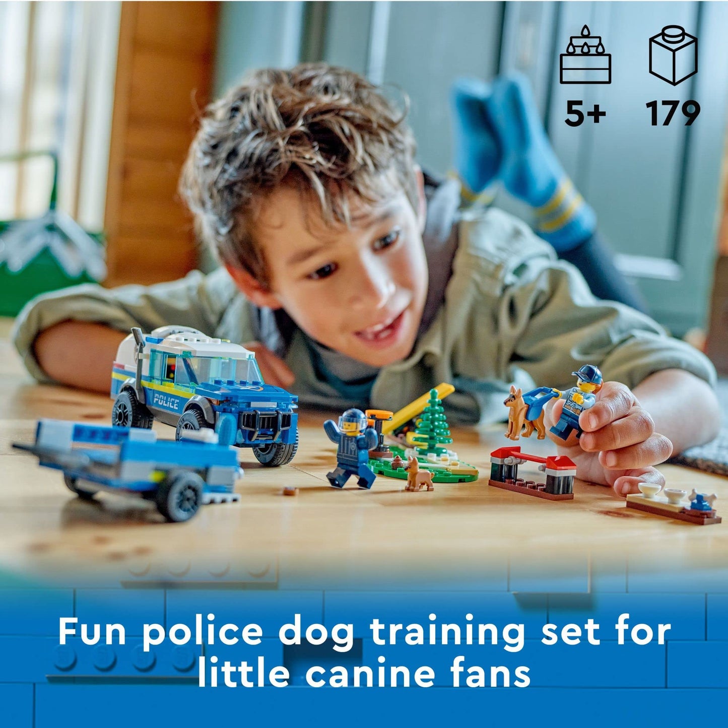 LEGO City Police Dog Training 60369 – SUV with Trailer, Obstacle Course & Puppy Figures