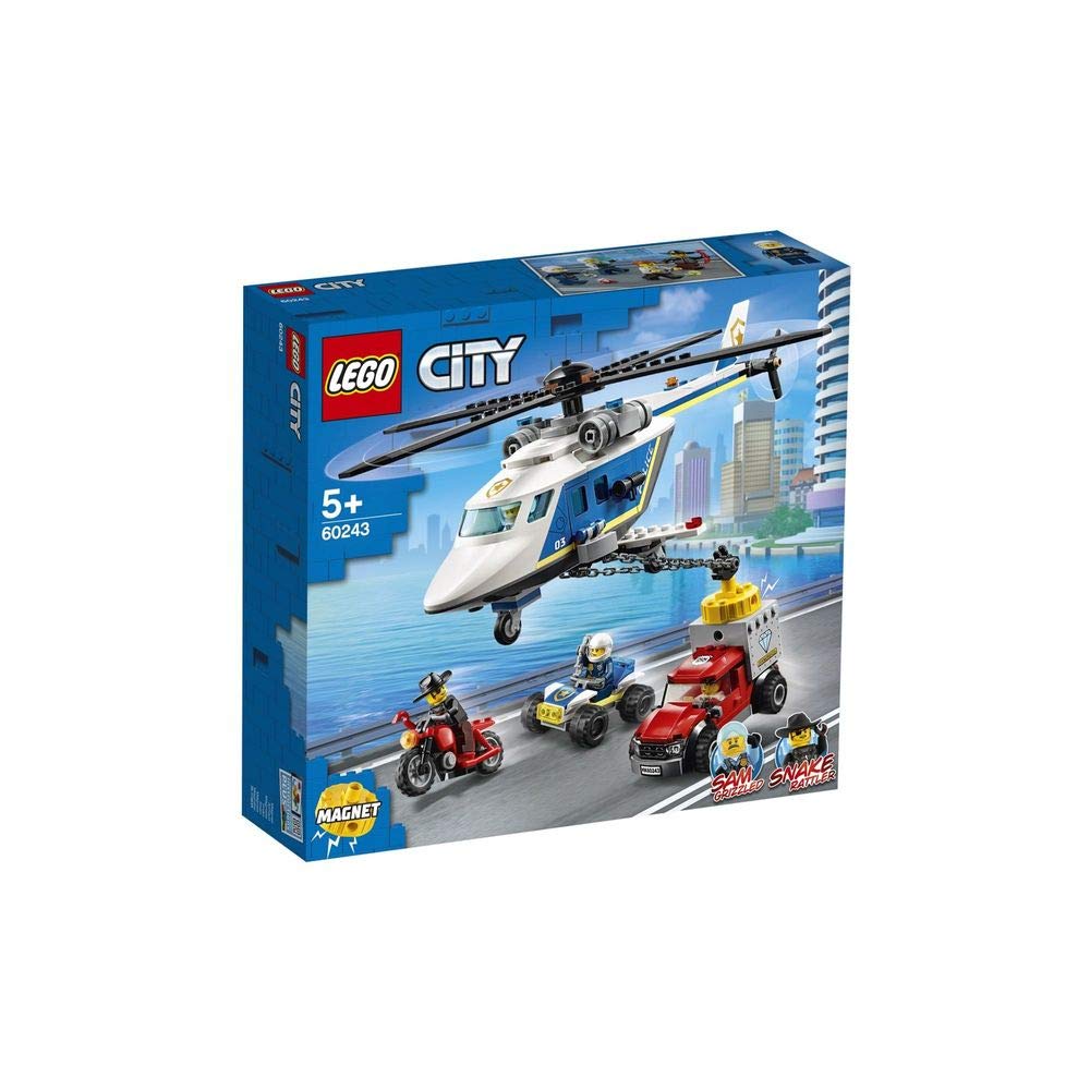 LEGO City Police Helicopter Chase 60243 | Magnet Helicopter, Getaway Vehicle Playset
