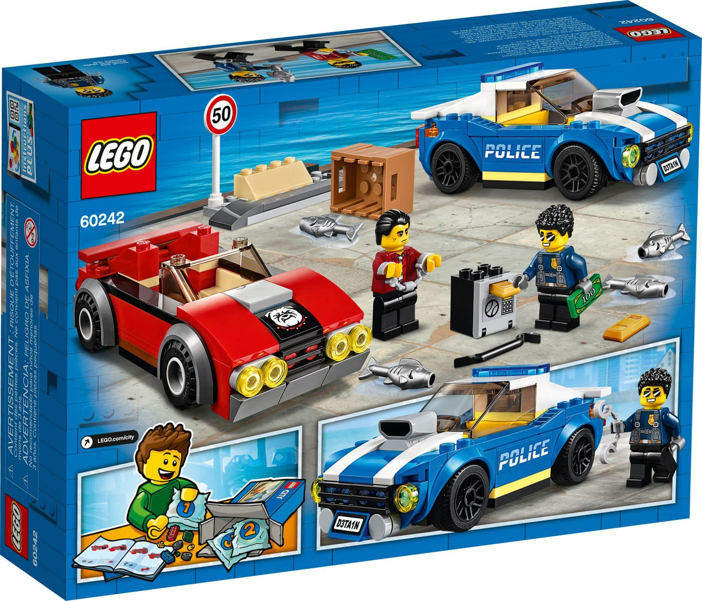 LEGO City Police Highway Arrest 60242 – 185-Piece Police Car Chase Set