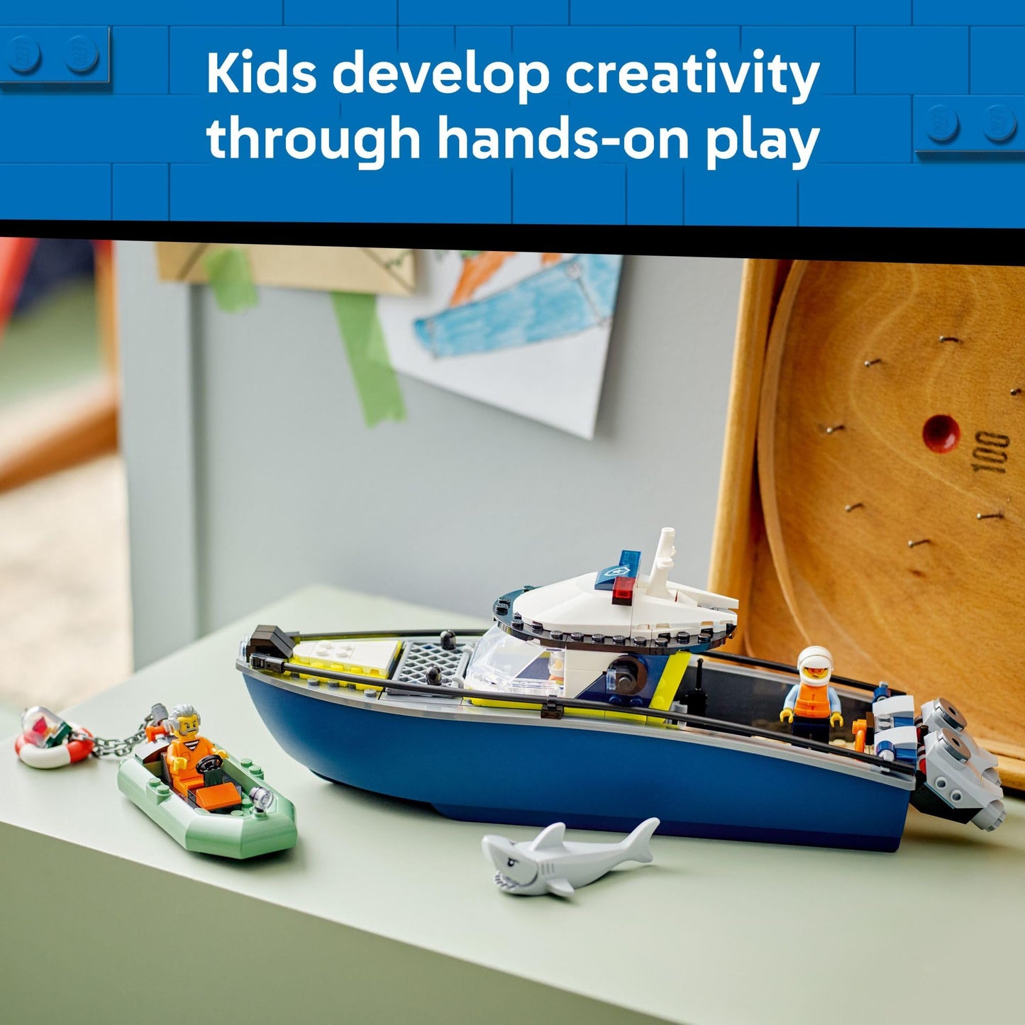 LEGO City Police Boat Chase (60456) – Water-Play Building Toy for Kids Ages 6+