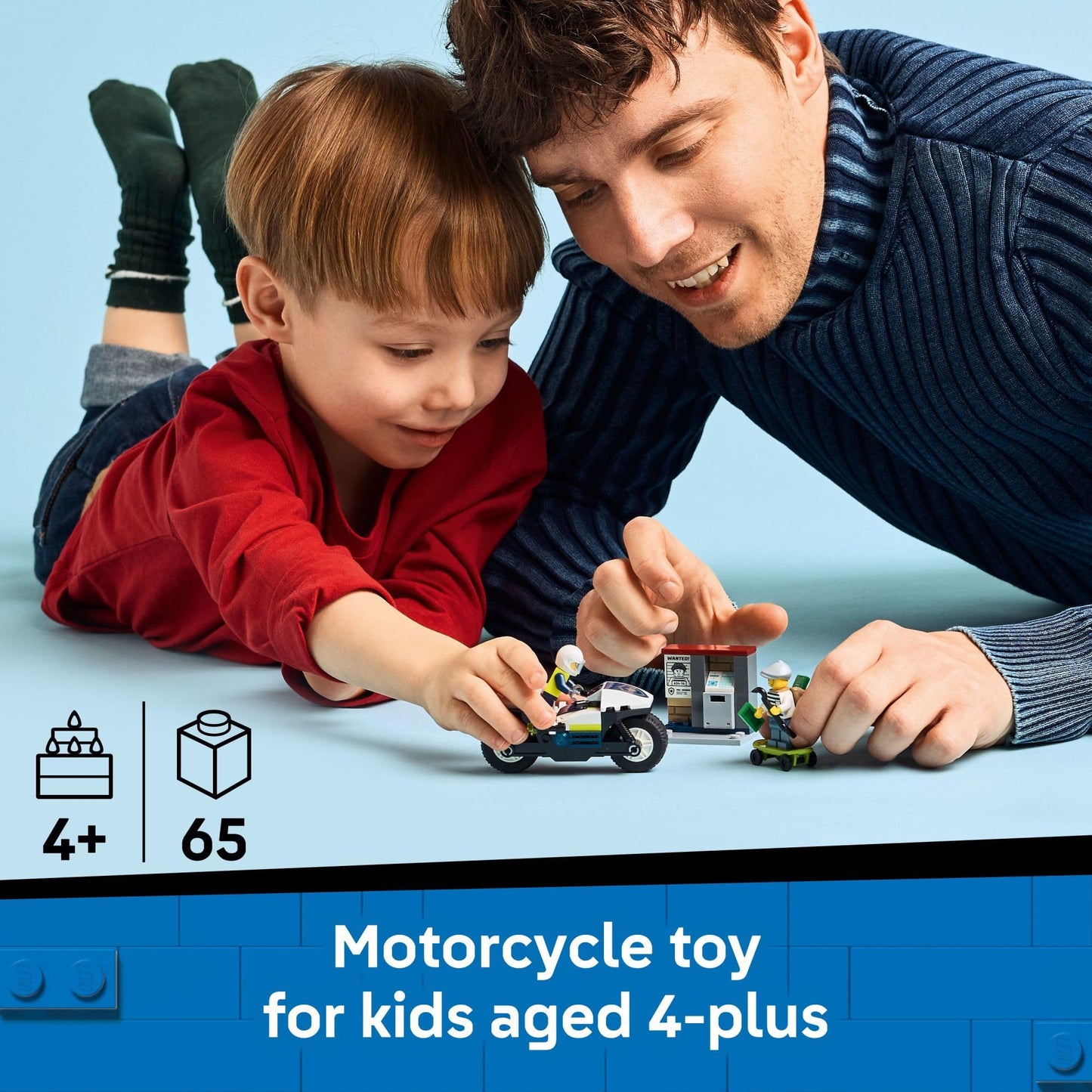 LEGO City Police Motorcycle Chase 60455 – Police Toy Set for Kids 4+