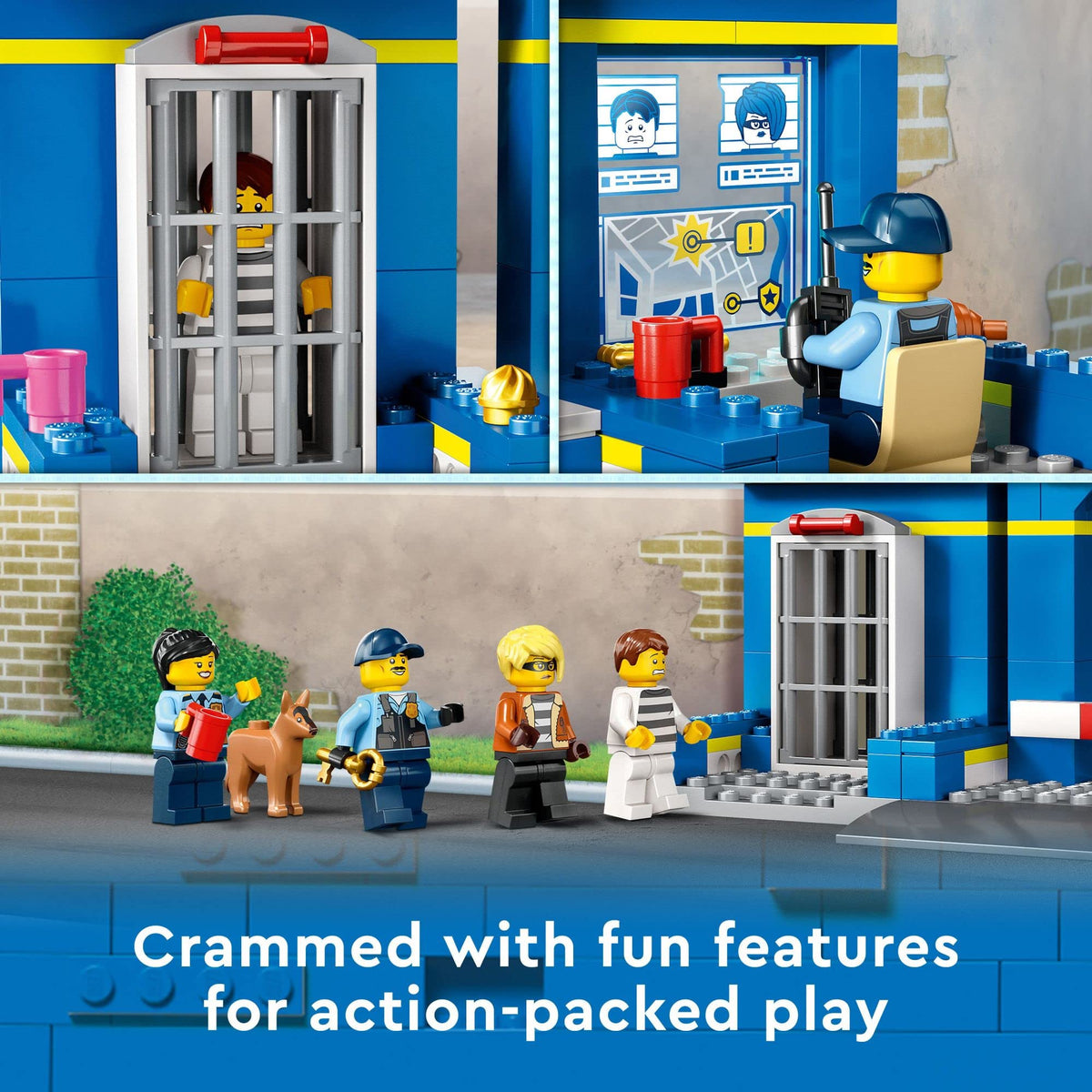LEGO City Police Station Chase 60370 – 4+ Police Set with Car, Bike & Dog