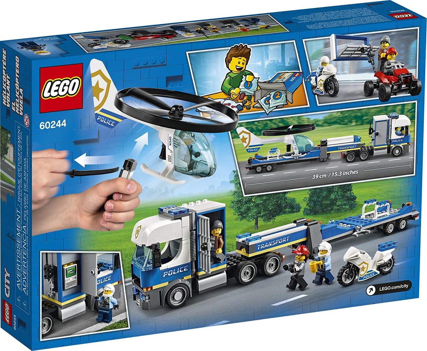 LEGO City Police Helicopter Chase 60244 – Police Toy Building Set (317 Pieces)