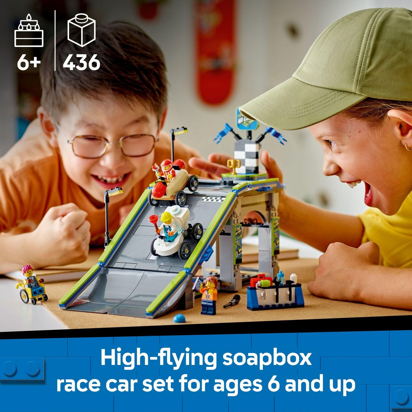 LEGO City No Limits: Race Car Ramp Track 60460 – 436-Piece Building Toy for Ages 6+