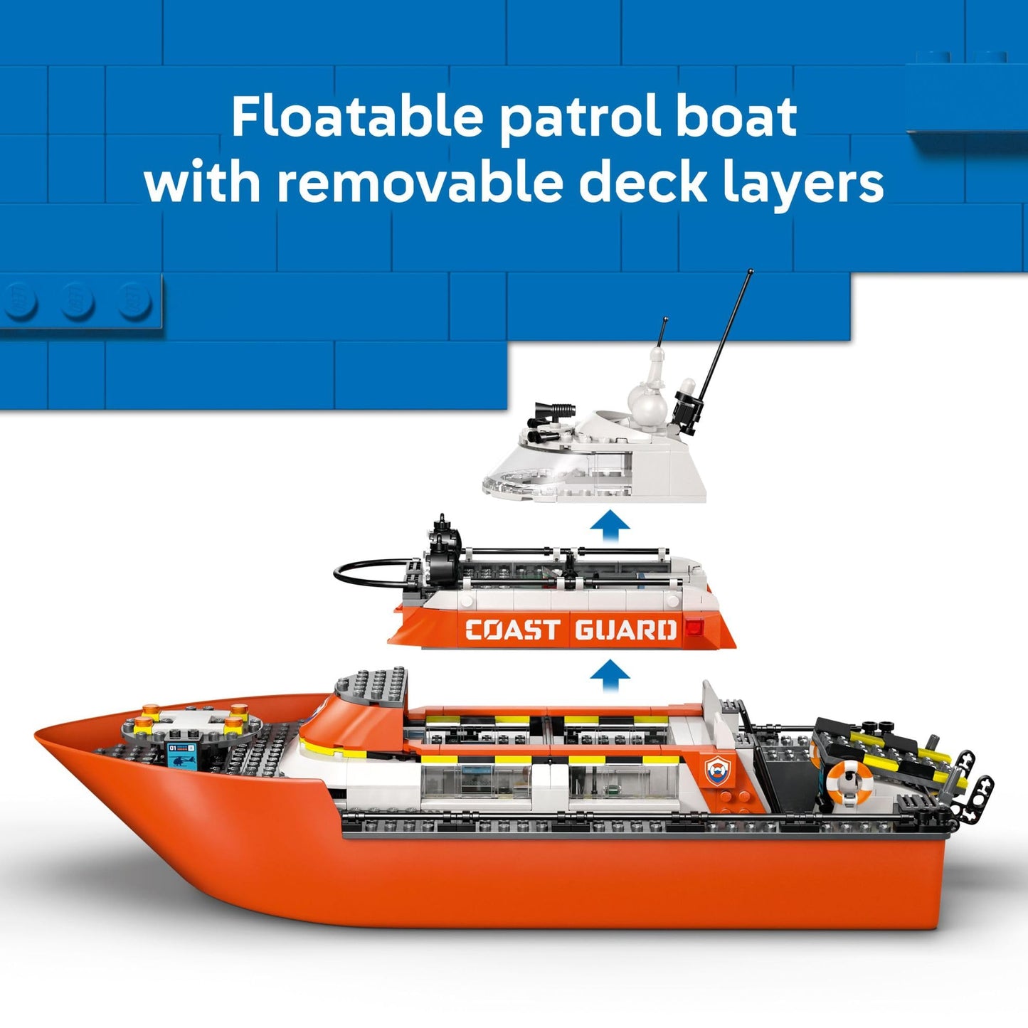 LEGO City Coast Guard Rescue Boat & Helicopter (60504) – 742 Pieces, 5 Minifigures & Dog