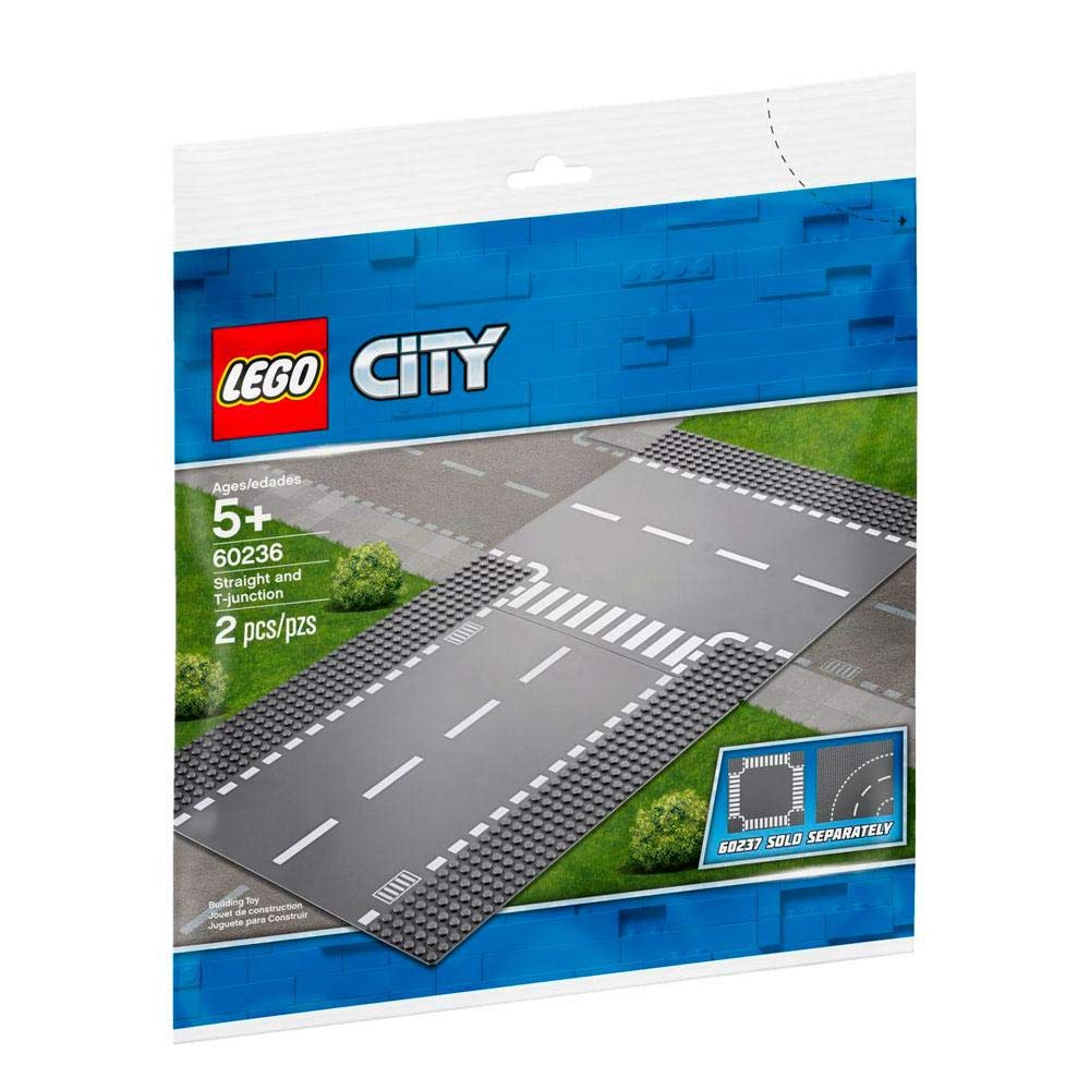 LEGO City 60236 Straight & T-Junction Road Plates – 2 Pieces