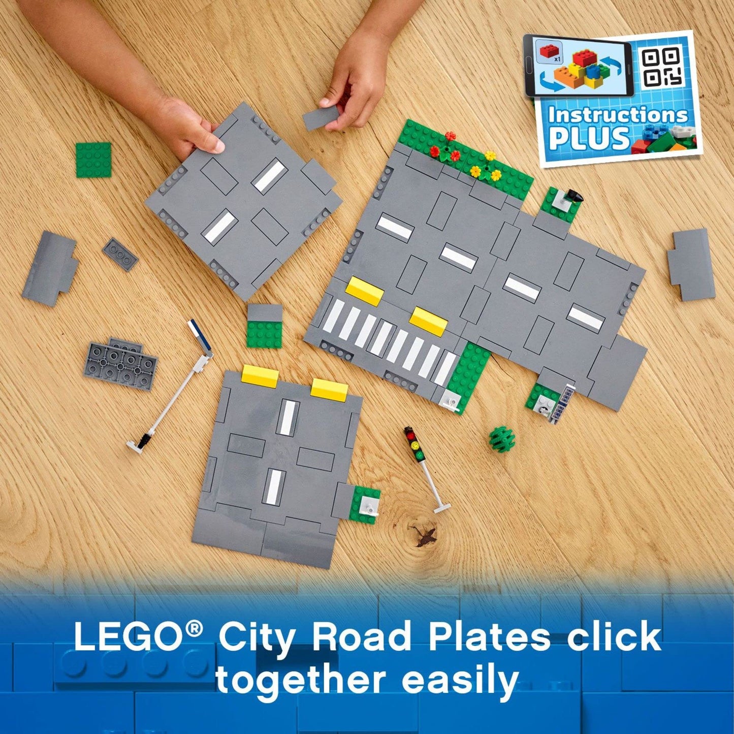 LEGO City Road Plates 60304 – Realistic Glow-in-the-Dark Road Network for Creative Play