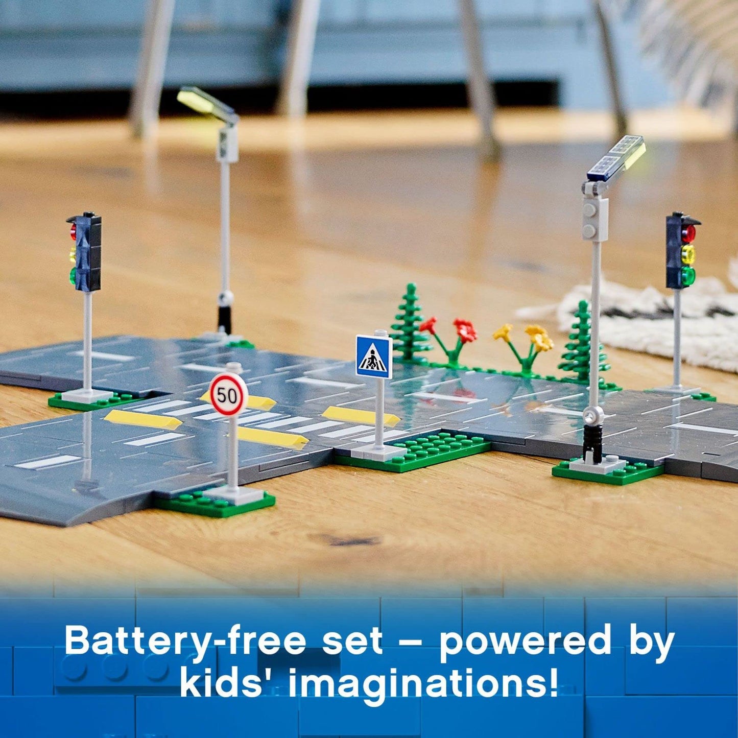 LEGO City Road Plates 60304 – Realistic Glow-in-the-Dark Road Network for Creative Play