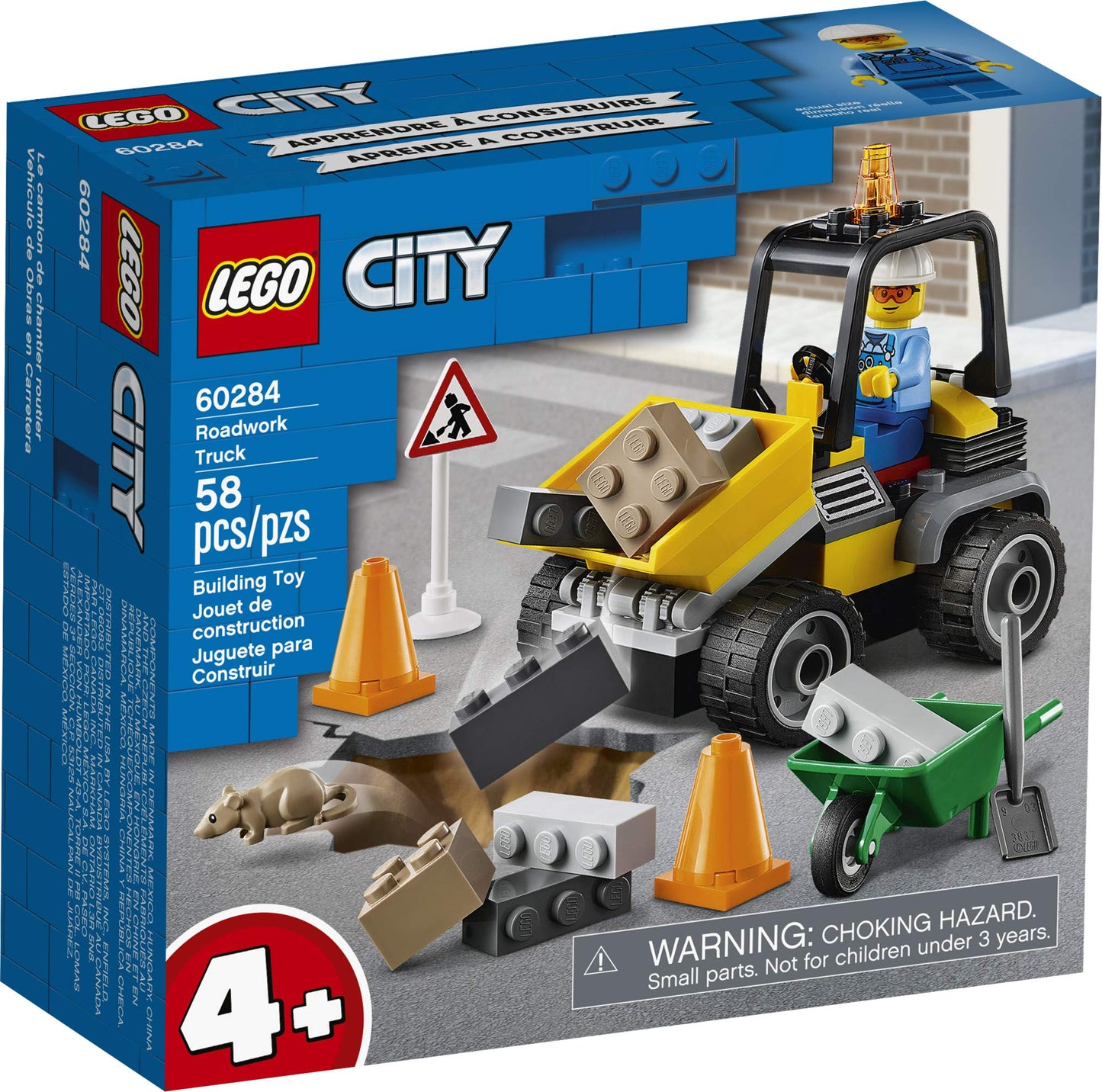 LEGO City Roadwork Truck 60284 – 58-Piece 4+ Construction Set (New 2021)