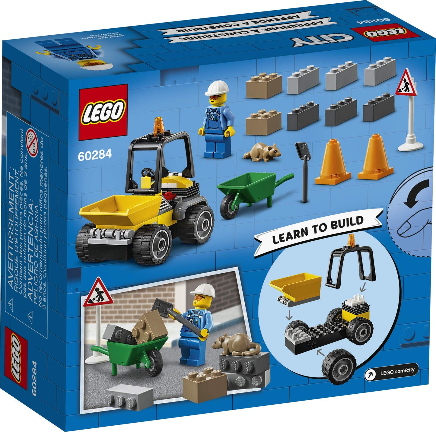 LEGO City Roadwork Truck 60284 – 58-Piece 4+ Construction Set (New 2021)