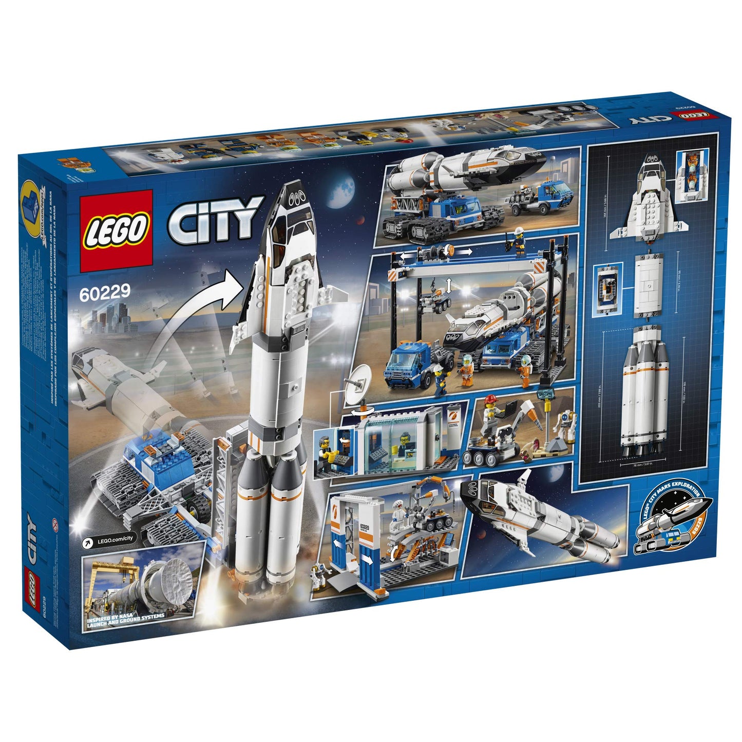 LEGO City Rocket Assembly & Transport 60229 – 1055-Piece Space Playset