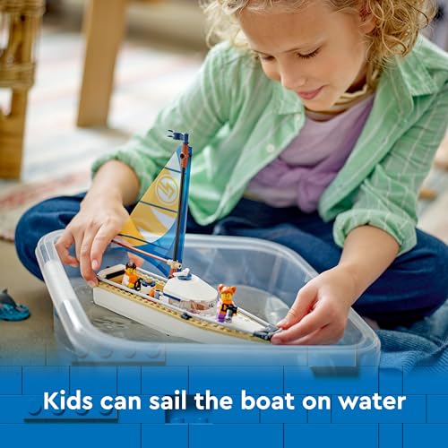 LEGO City 60438 Sailboat – 2 Minifigures, Builder App, Ages 5+