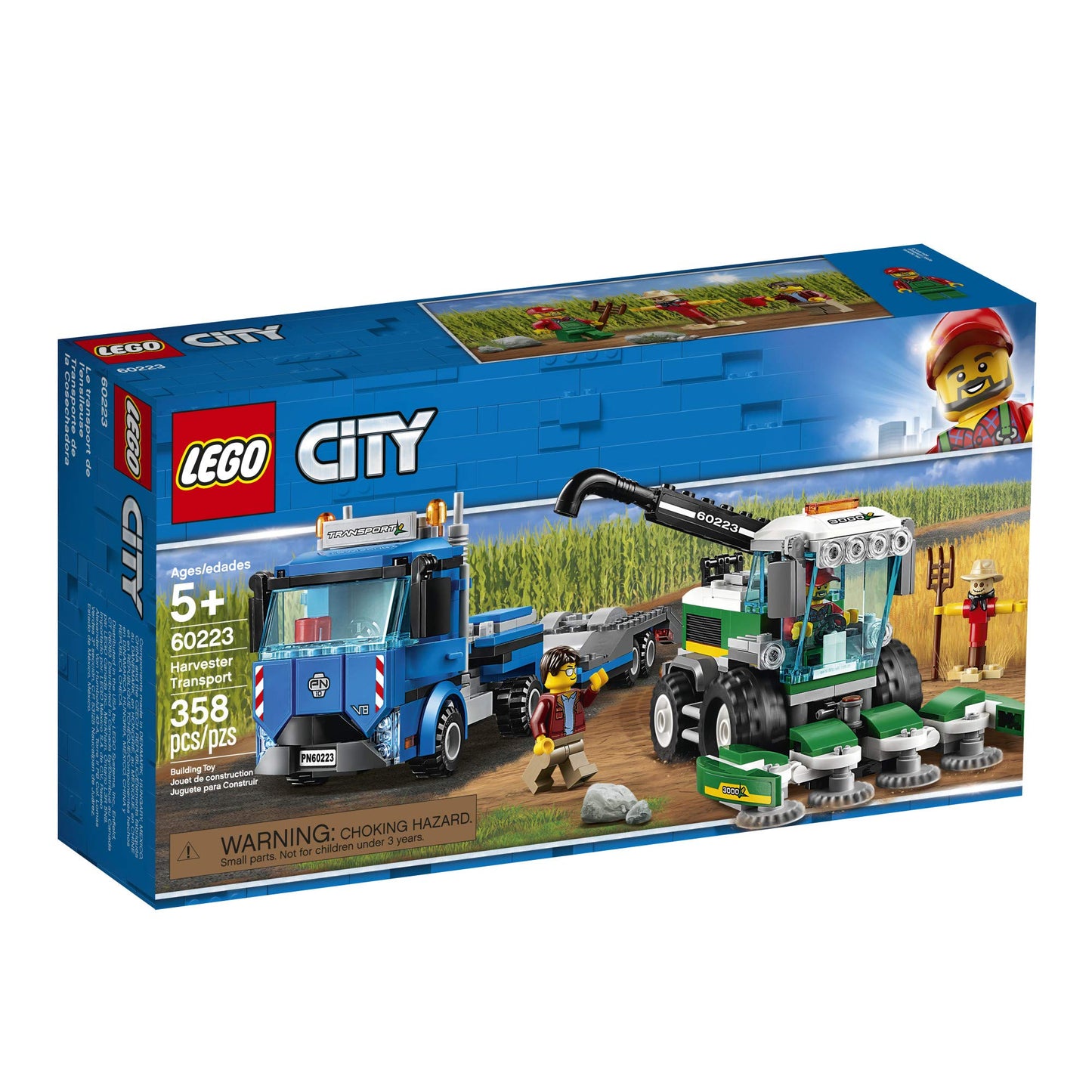 LEGO City Harvester Transport 60223 – Farm Truck & Trailer (358 Pieces)