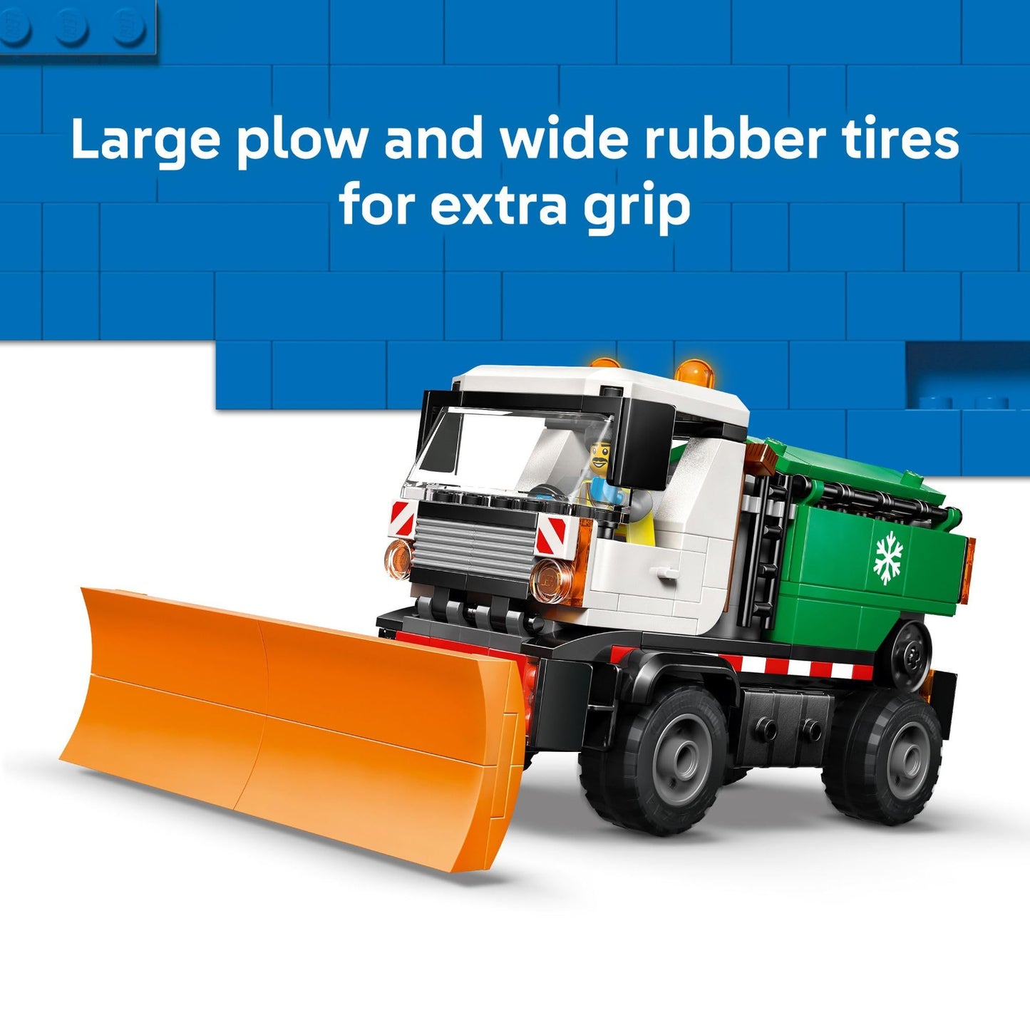 LEGO City Snowplow Truck (60490) | Building Toy for Kids 5+ with Movable Plow & Salt Spreader