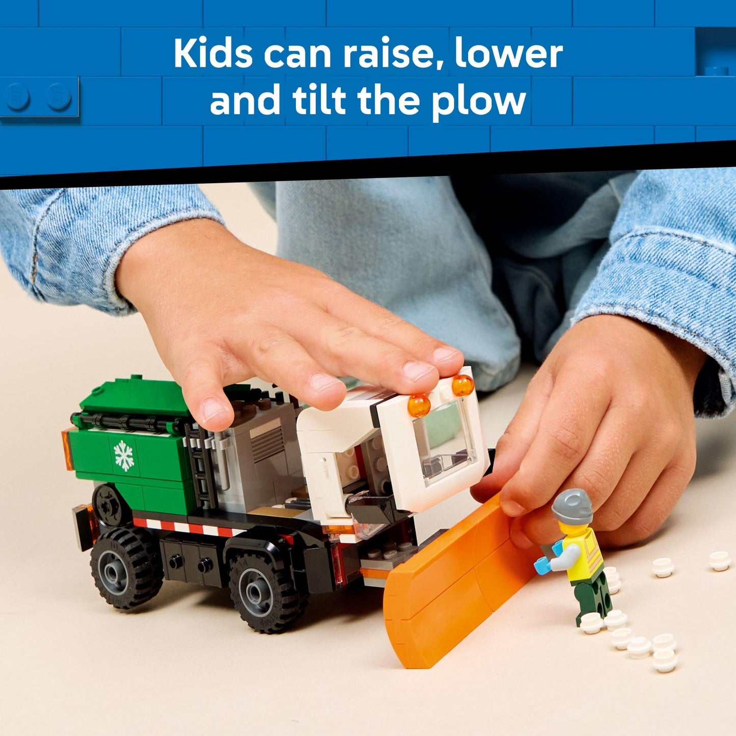 LEGO City Snowplow Truck (60490) | Building Toy for Kids 5+ with Movable Plow & Salt Spreader