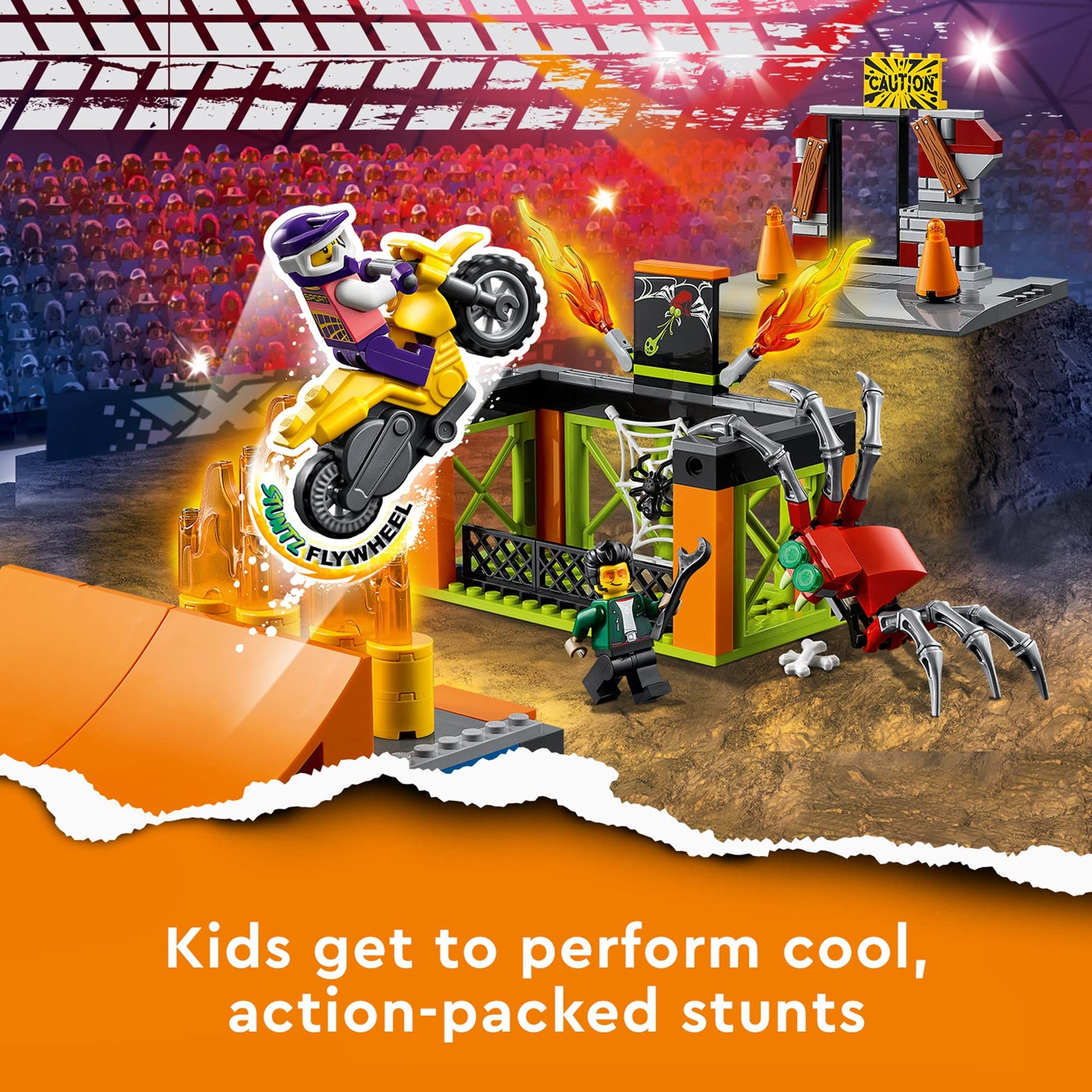 LEGO City Stunt Park 60293 Building Kit – 170 Pieces | Flywheel Stunt Bike Playset