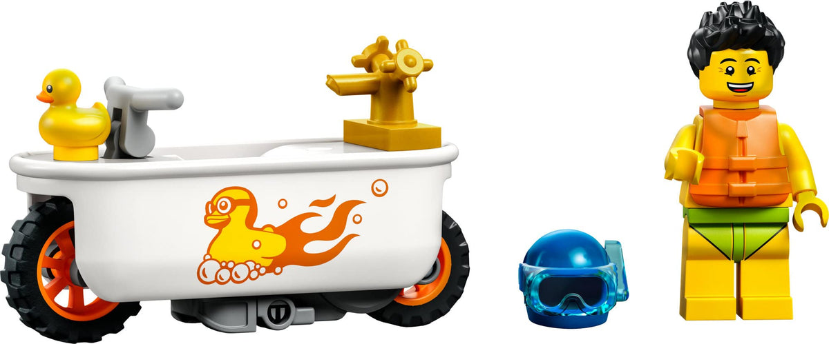 LEGO City Stuntz Bathtub Stunt Bike 60333 – Flywheel Bath-Time Toy for Kids Aged 5+