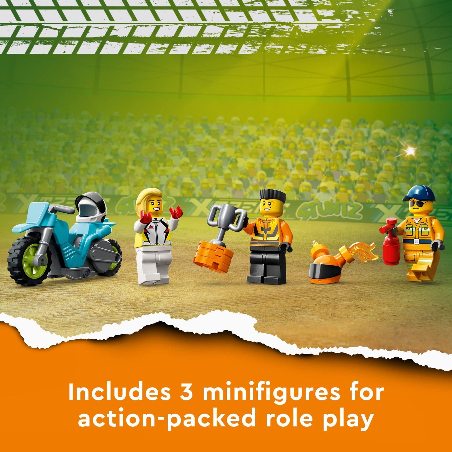LEGO City Stuntz Stunt Truck & Ring of Fire 60357 — Flywheel Motorcycle Included