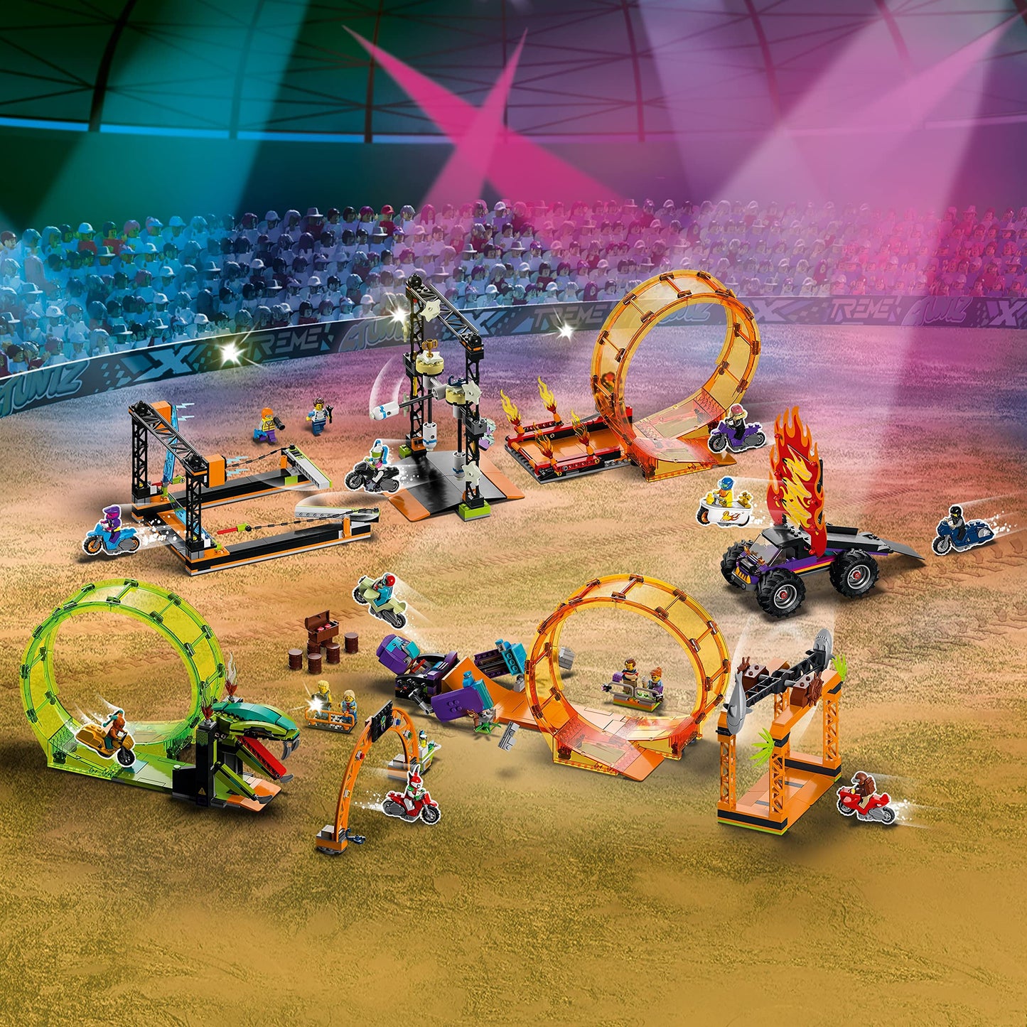 LEGO City Stuntz Shark Attack Stunt Challenge 60342 – Flywheel Stunt Bike & Minifigures