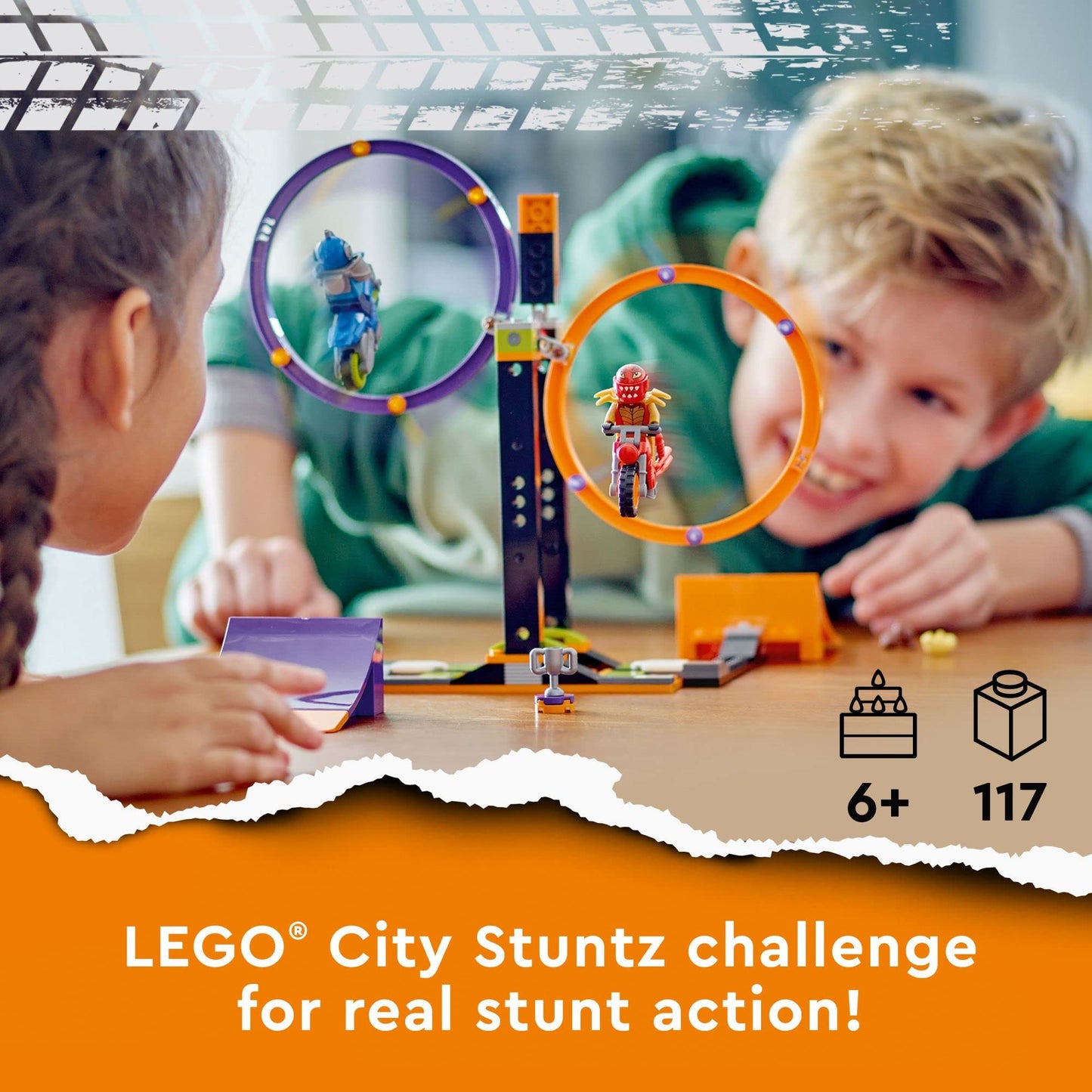 LEGO City Stuntz Spinning Stunt Challenge 60360 – 2-Player Ring, Ramps & Flywheel Motorcycles