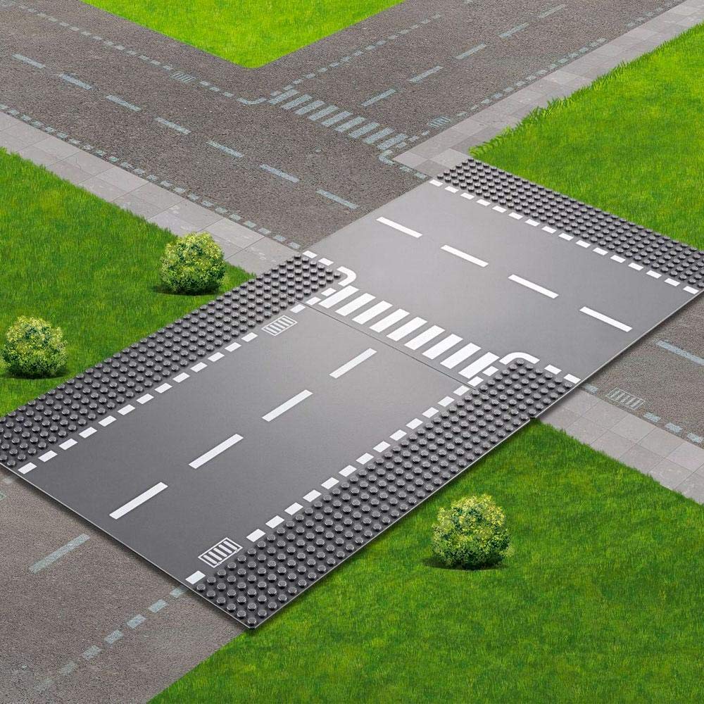 LEGO City 60236 Straight & T-Junction Road Plates – 2 Pieces