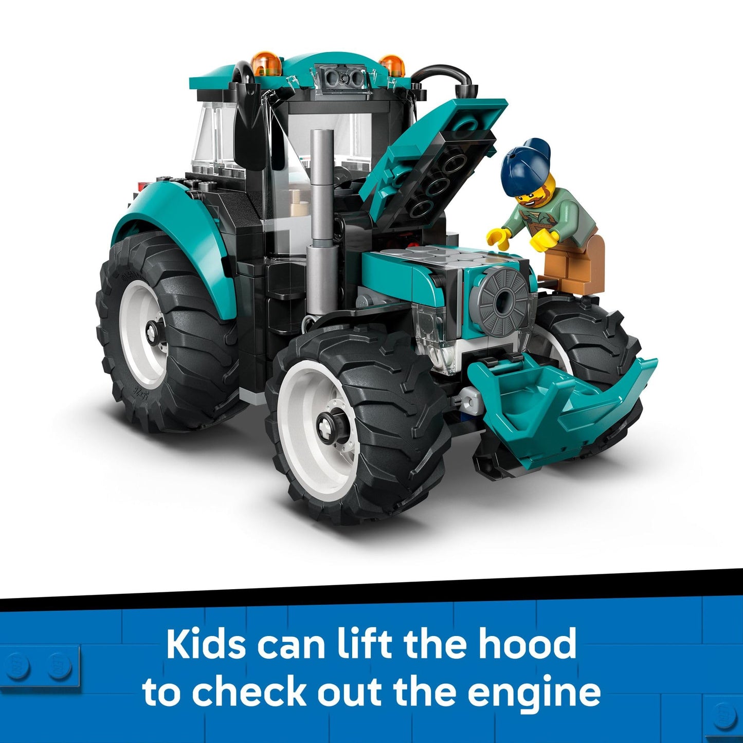 LEGO City Farm Tractor 60498 – Buildable Tractor Toy with Farmer Minifigure