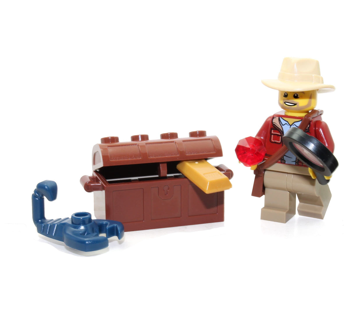 LEGO City Jungle Explorer with Fedora Hat – Limited Edition Figure, Treasure Chest & Scorpion