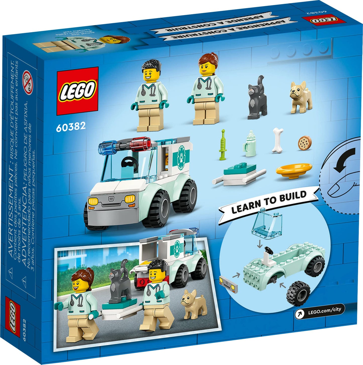 LEGO City Vet Van Rescue 60382 – 4+ Vet Playset with 2 Minifigs, Dog & Cat