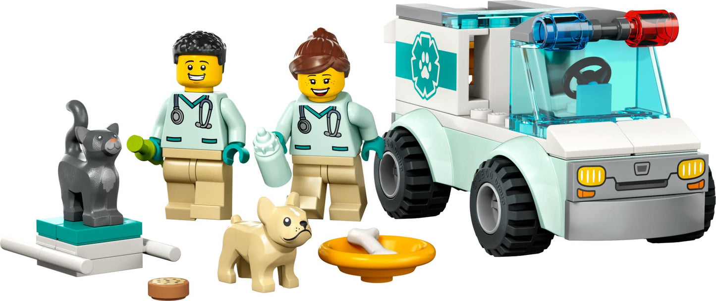 LEGO City Vet Van Rescue 60382 – 4+ Vet Playset with 2 Minifigs, Dog & Cat