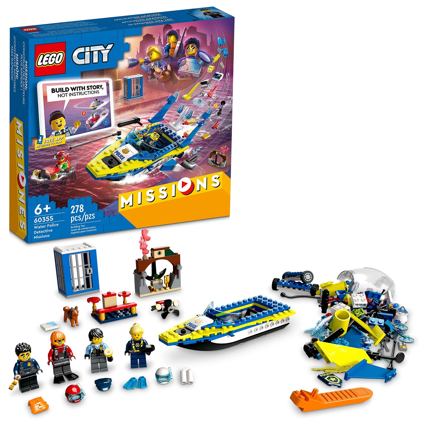 LEGO City Water Police Detective Missions 60355 – Interactive Digital Building Toy for Kids 6+