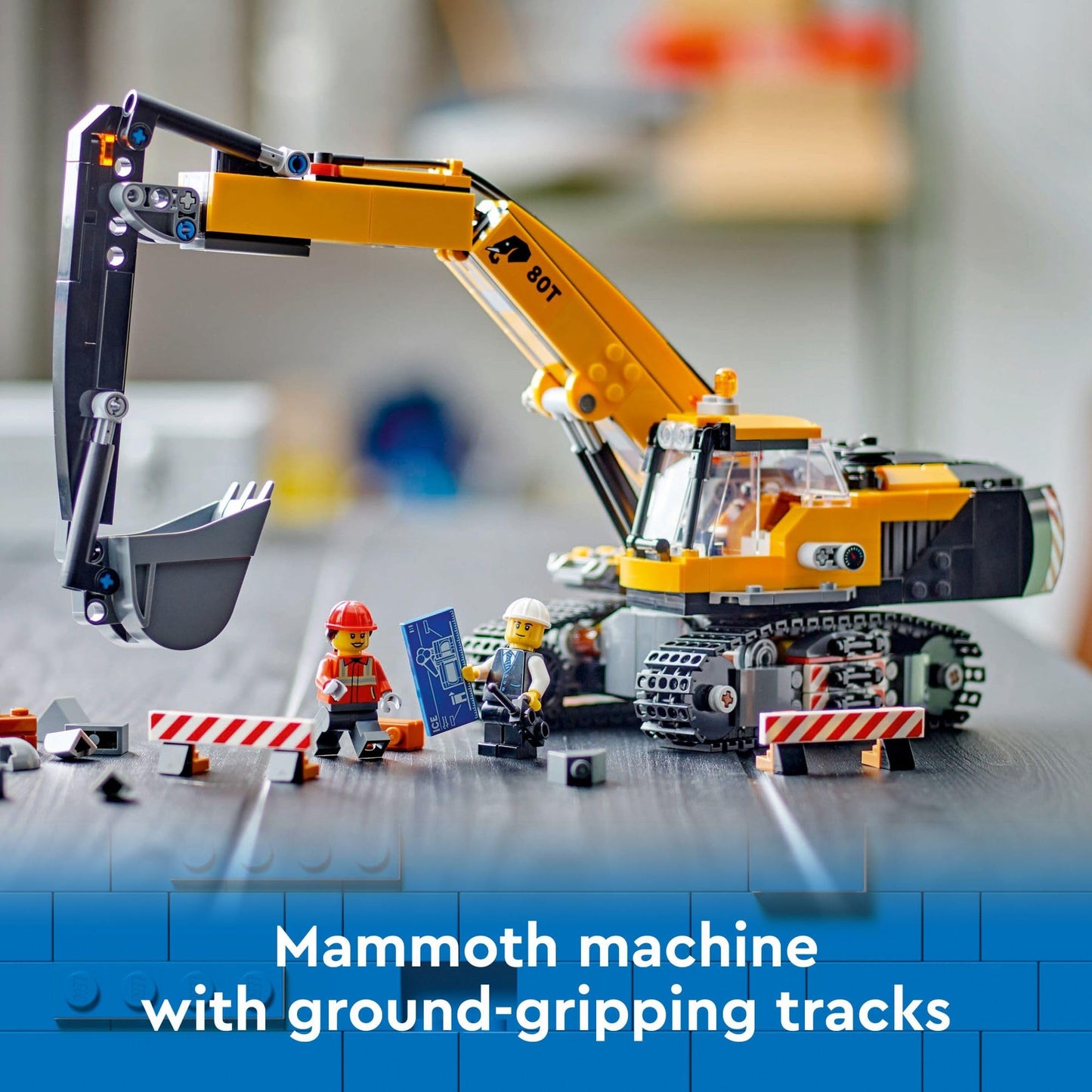 LEGO City Yellow Construction Excavator 60420 – 633 Pieces, 3 Minifigures, 360° Cab (Ages 8+)