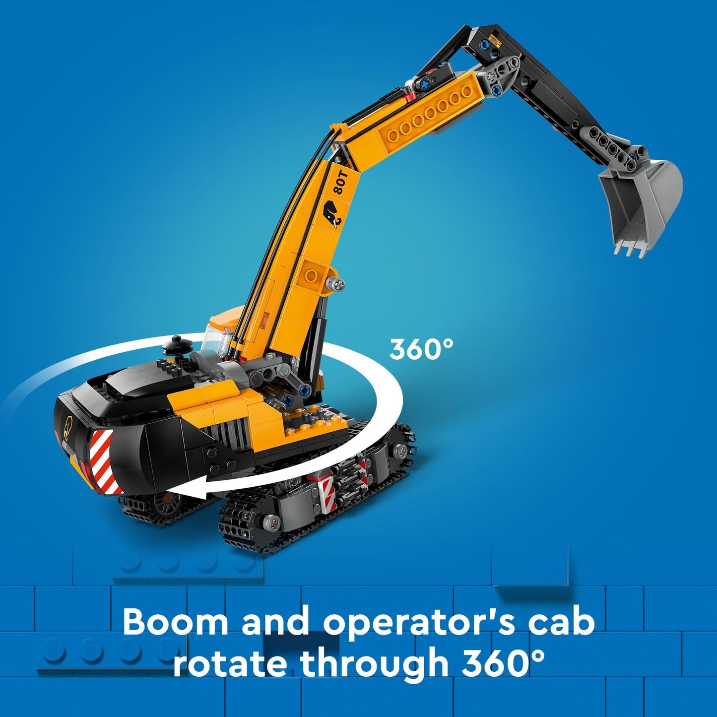 LEGO City Yellow Construction Excavator 60420 – 633 Pieces, 3 Minifigures, 360° Cab (Ages 8+)