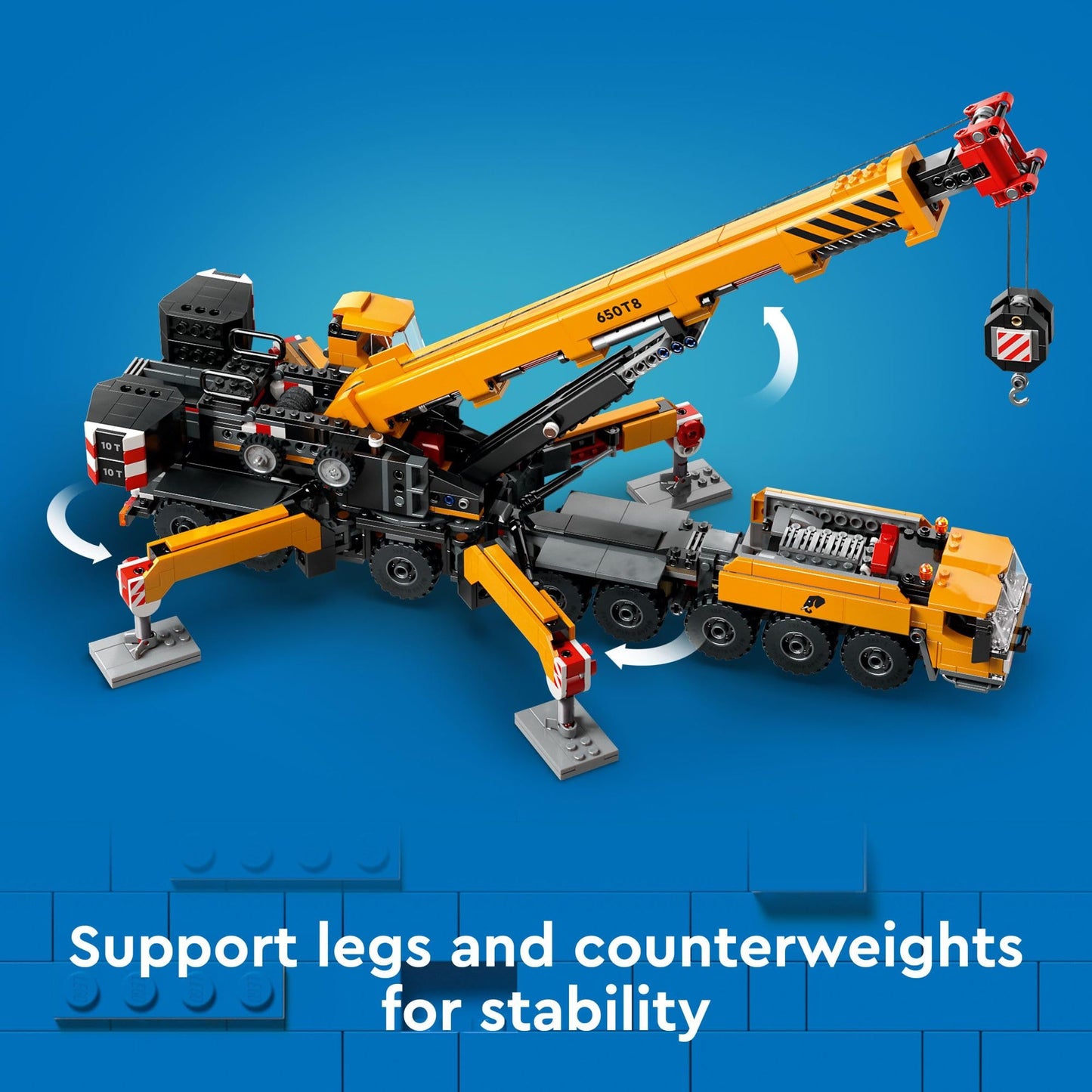 LEGO City Yellow Mobile Construction Crane 60409 – Realistic Construction Toy for Kids 9+