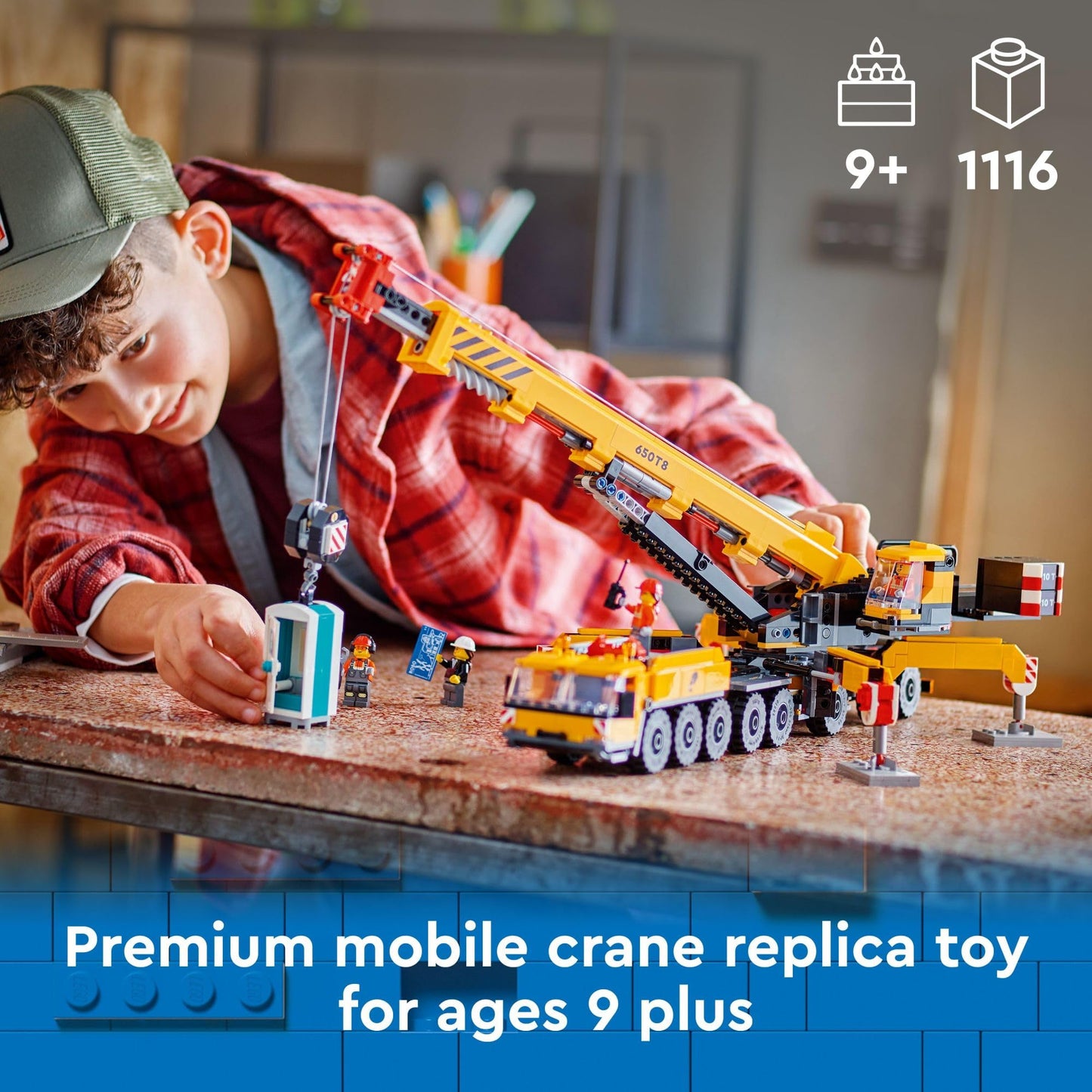 LEGO City Yellow Mobile Construction Crane 60409 – Realistic Construction Toy for Kids 9+