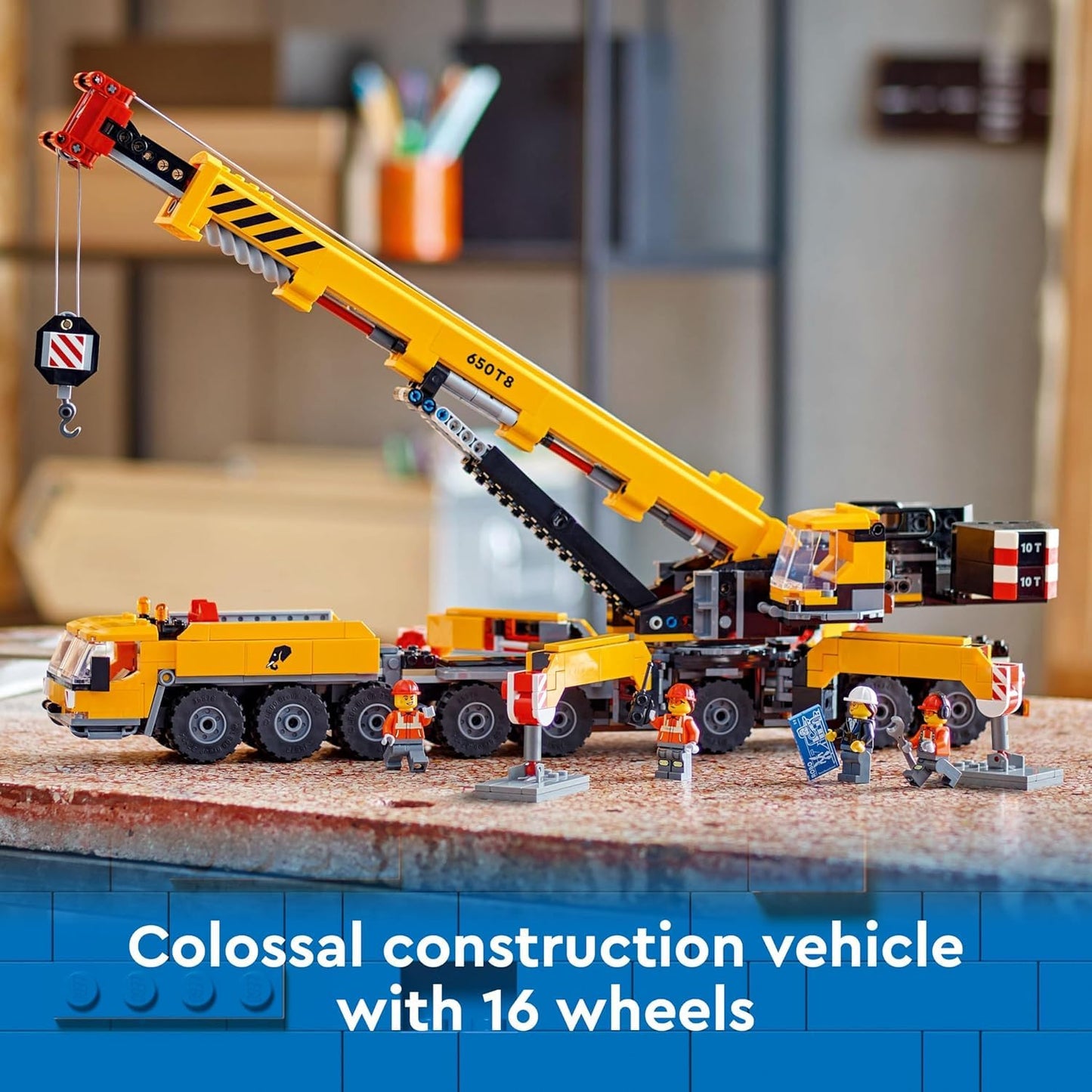 LEGO City Yellow Mobile Construction Crane 60409 – Realistic Construction Toy for Kids 9+