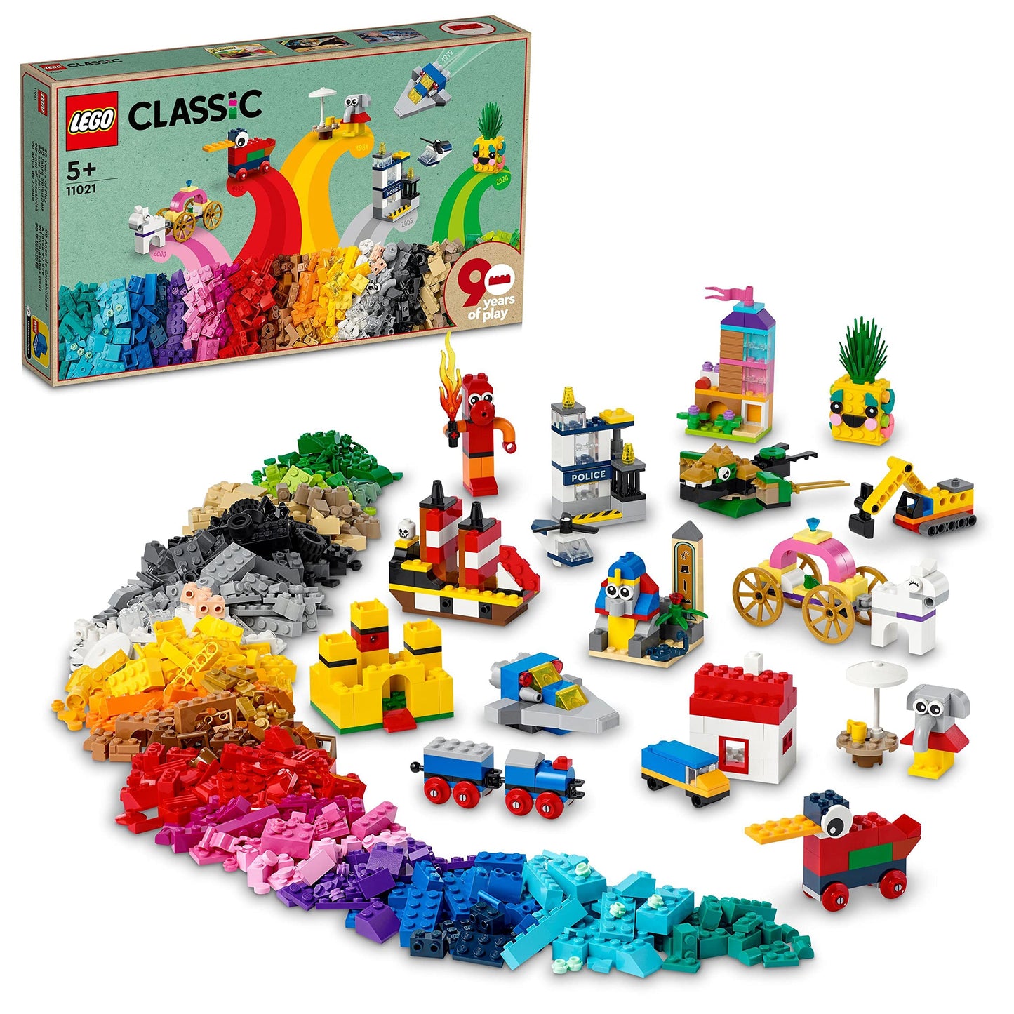 LEGO Classic 90 Years of Play (11021) – Creative Brick Set for Open-Ended Building