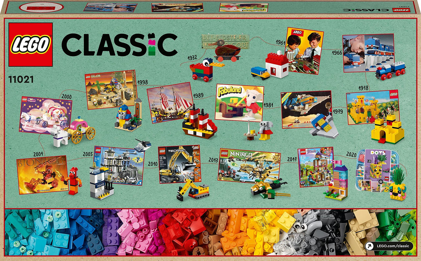 LEGO Classic 90 Years of Play (11021) – Creative Brick Set for Open-Ended Building