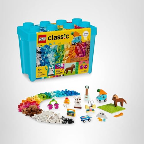 LEGO Classic Vibrant Creative Brick Box 850 Pieces | Colorful Building Toy for Kids 4+