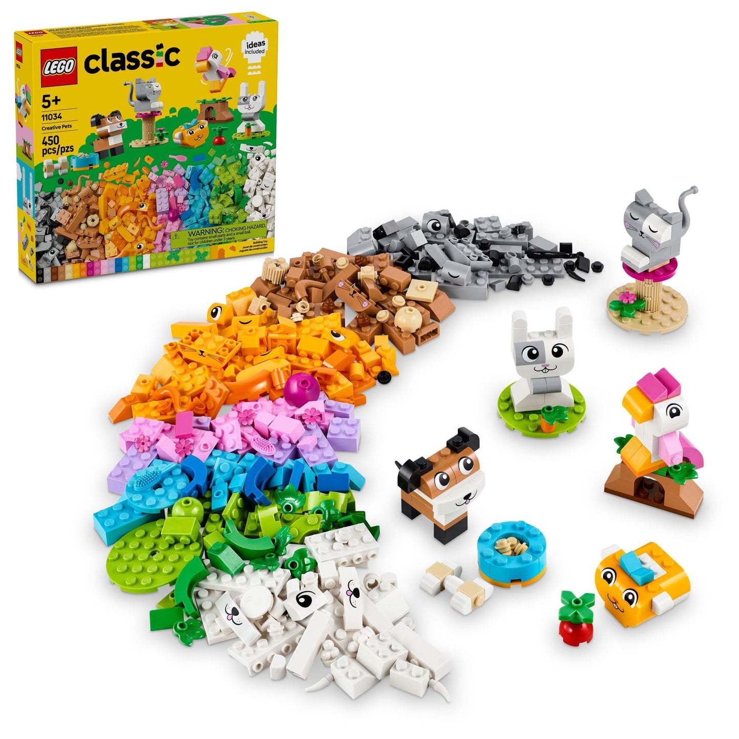 LEGO Classic Creative Pets 11034 – Build 5 Pet Figures & Open-Ended Play