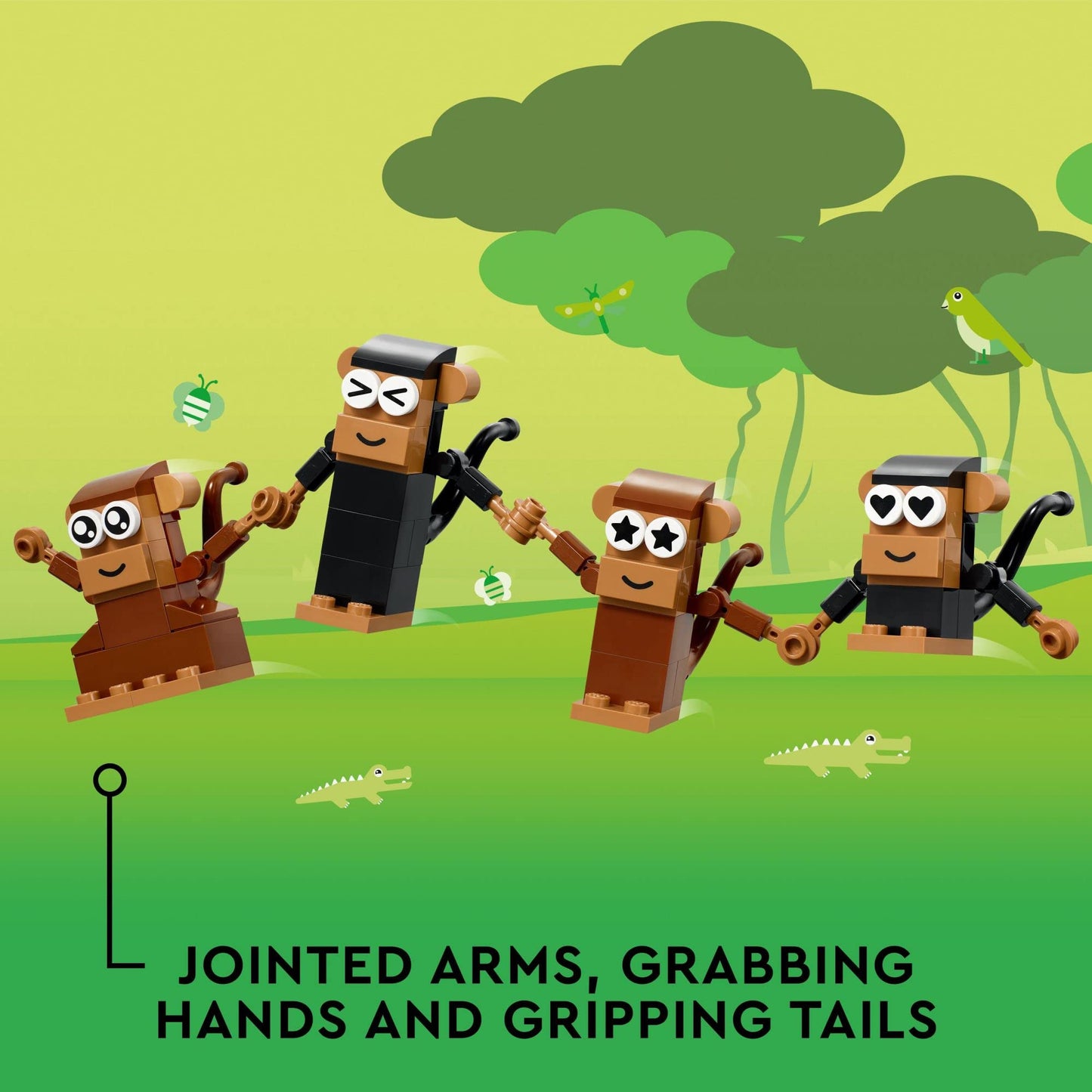 LEGO Classic Creative Monkey Fun 11031 – Build 4 Playful Monkeys (Ages 5+)