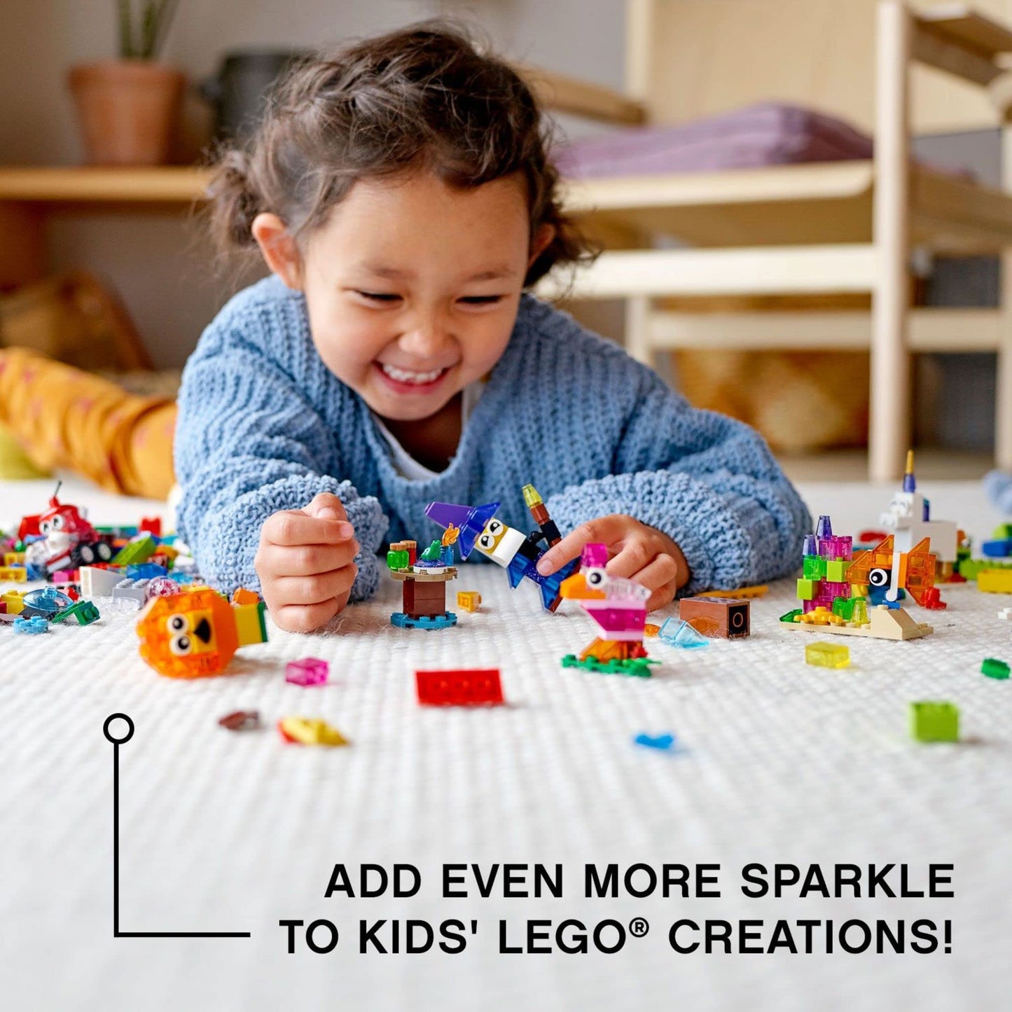LEGO Classic Creative Transparent Bricks 11013 — 500-Piece STEM Building Set for Ages 4+