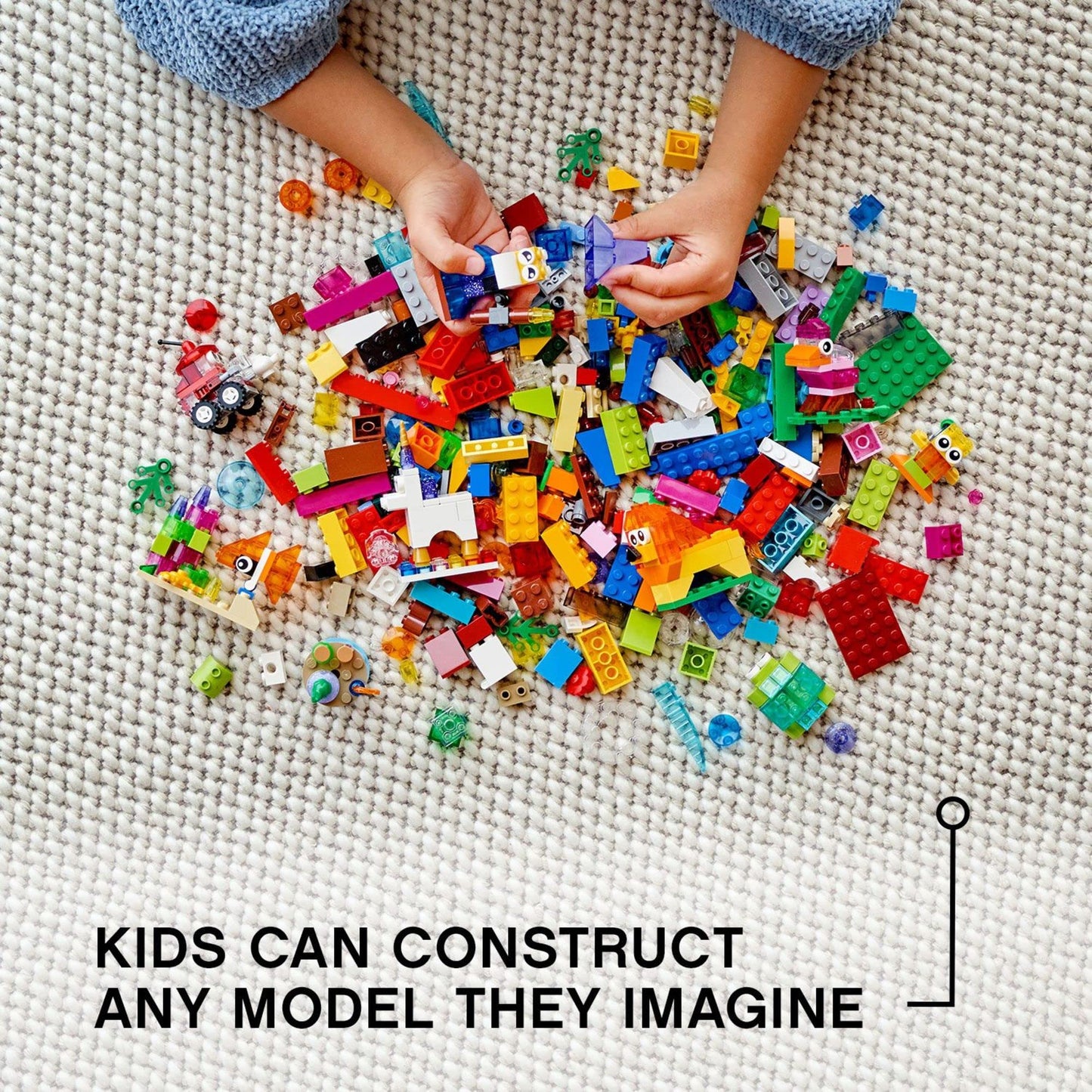 LEGO Classic Creative Transparent Bricks 11013 — 500-Piece STEM Building Set for Ages 4+