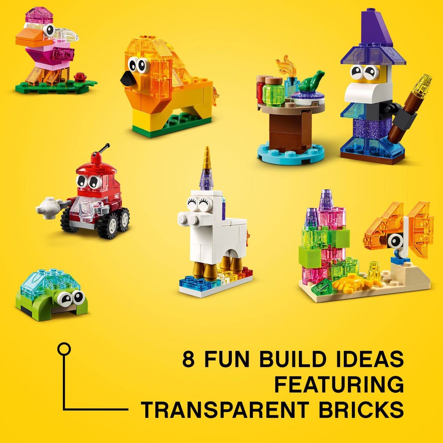 LEGO Classic Creative Transparent Bricks 11013 — 500-Piece STEM Building Set for Ages 4+