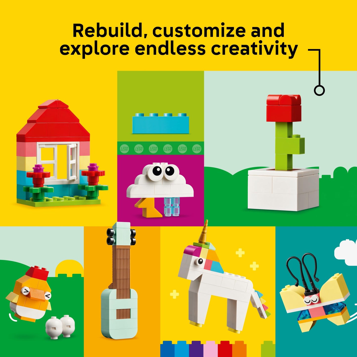 LEGO Classic Vibrant Creative Brick Box 850 Pieces | Colorful Building Toy for Kids 4+