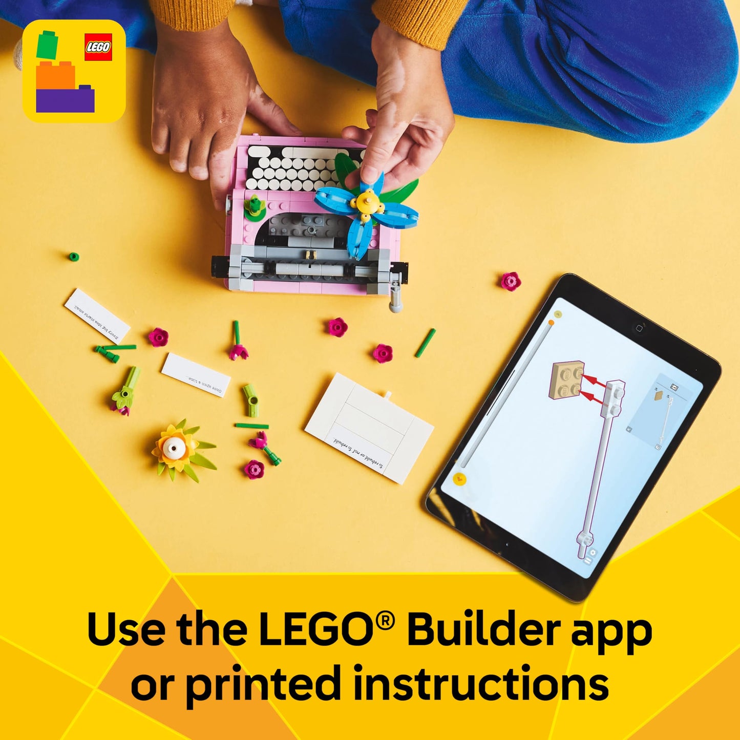LEGO Creator 3-in-1 Typewriter with Flowers (31169) - 3 Build Options for Imaginative Play