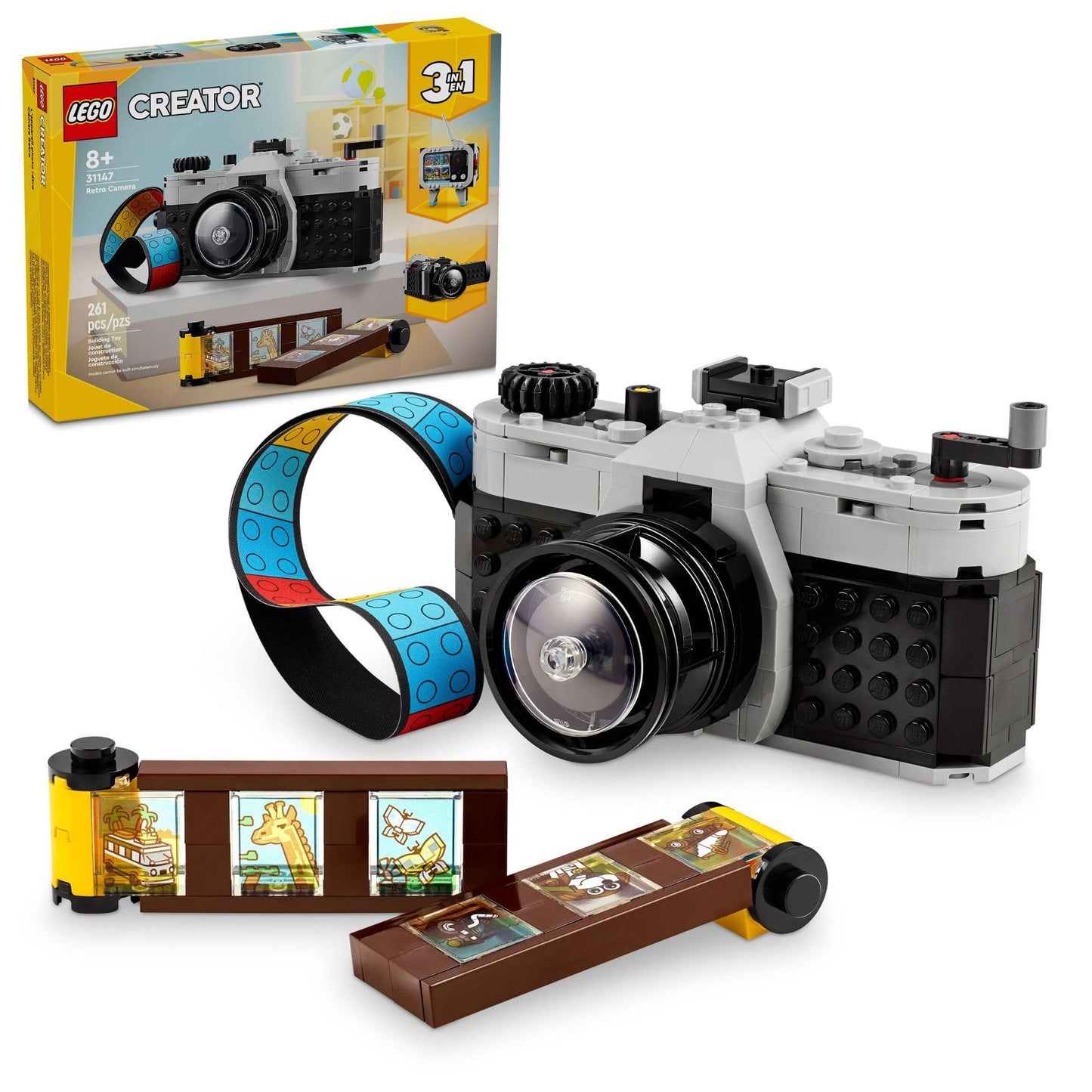 LEGO Creator 3-in-1 Camera Toy 31147 – Build 3 Retro Models: Camera, Video Camera & TV