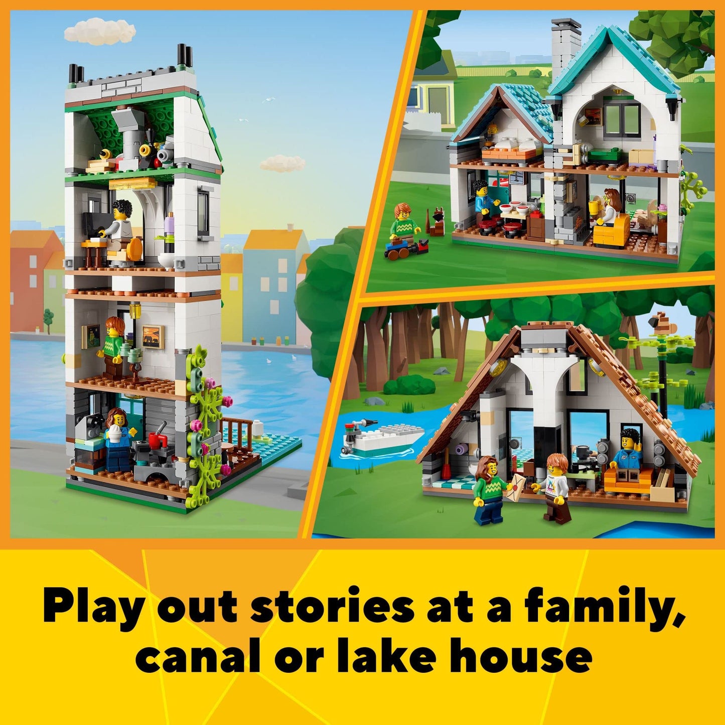 LEGO Creator 3-in-1 Cozy House – 808-Piece Building Toy with 3 Build Options (Ages 8+)