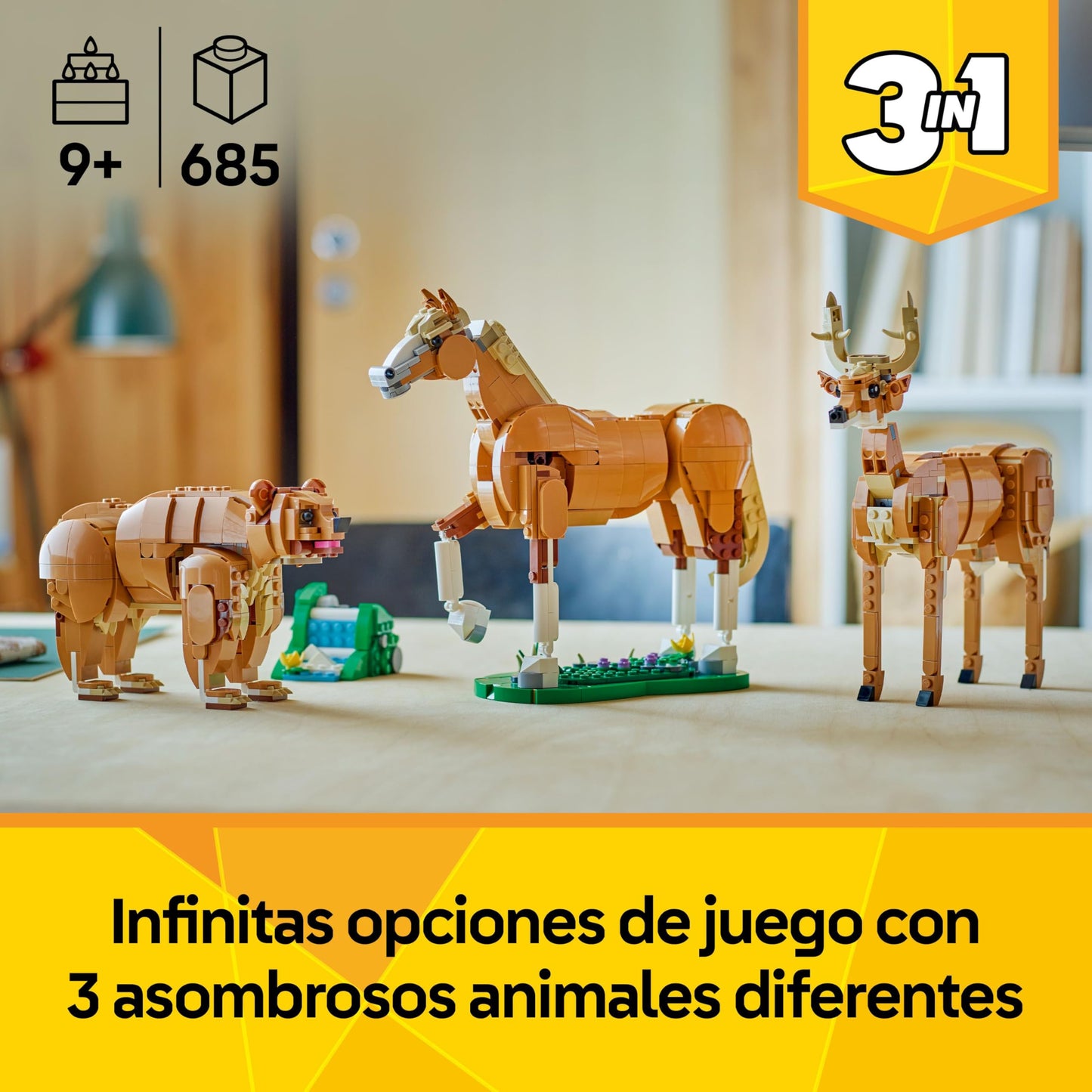 LEGO Creator 31166 Enjoyable Horse – 3-in-1 Build Set for Kids Aged 9+