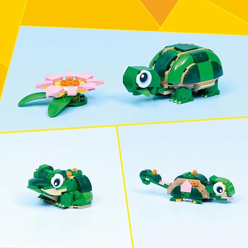 LEGO Creator 31377 Lazing Turtle Waterside – 3-in-1 Building Toy for Kids 7+ | Animal Adventure Set